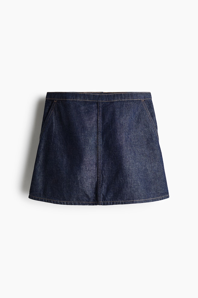 Mini jupe trapèze - Bleu denim foncé/Jaune clair/Crème/Bleu denim clair - 1