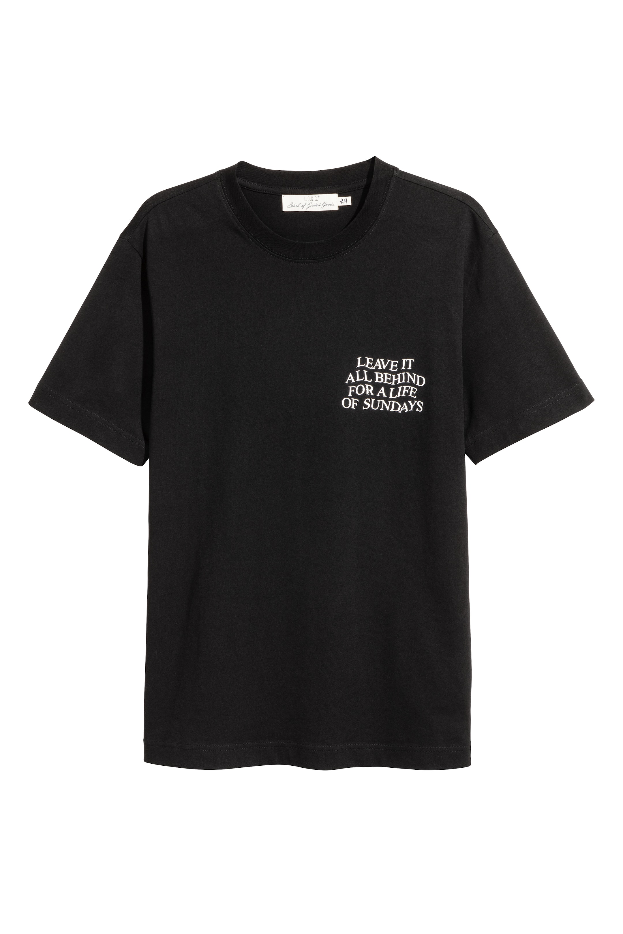 View larger image: Printed T-shirt - Black - Men | H&M GB 1
