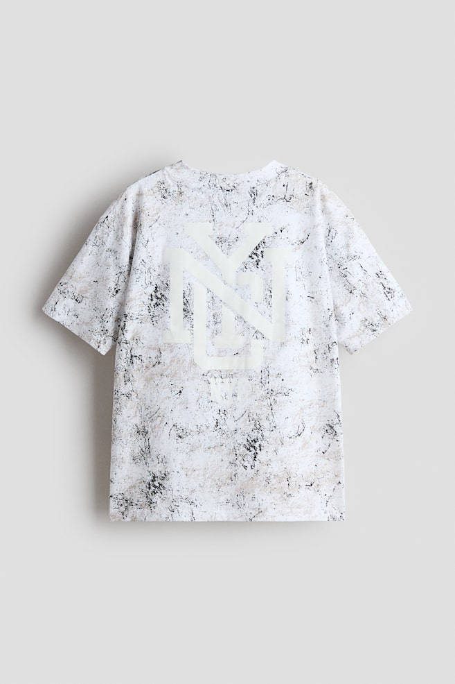 Loose-fit printed T-shirt-White/Marbled - 2