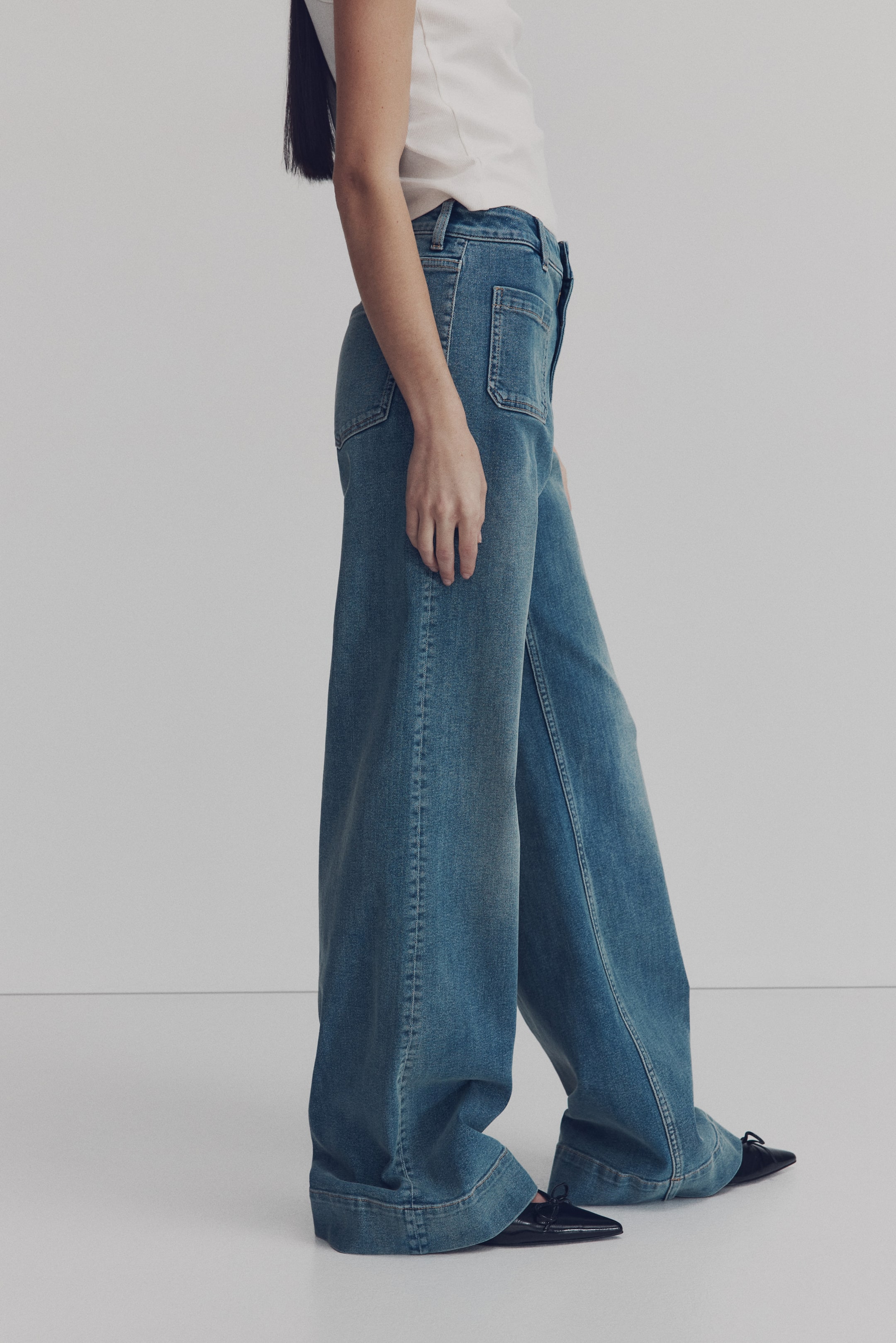 View larger image: Wide High Jeans - Denim blue - Ladies | H&M SG 3