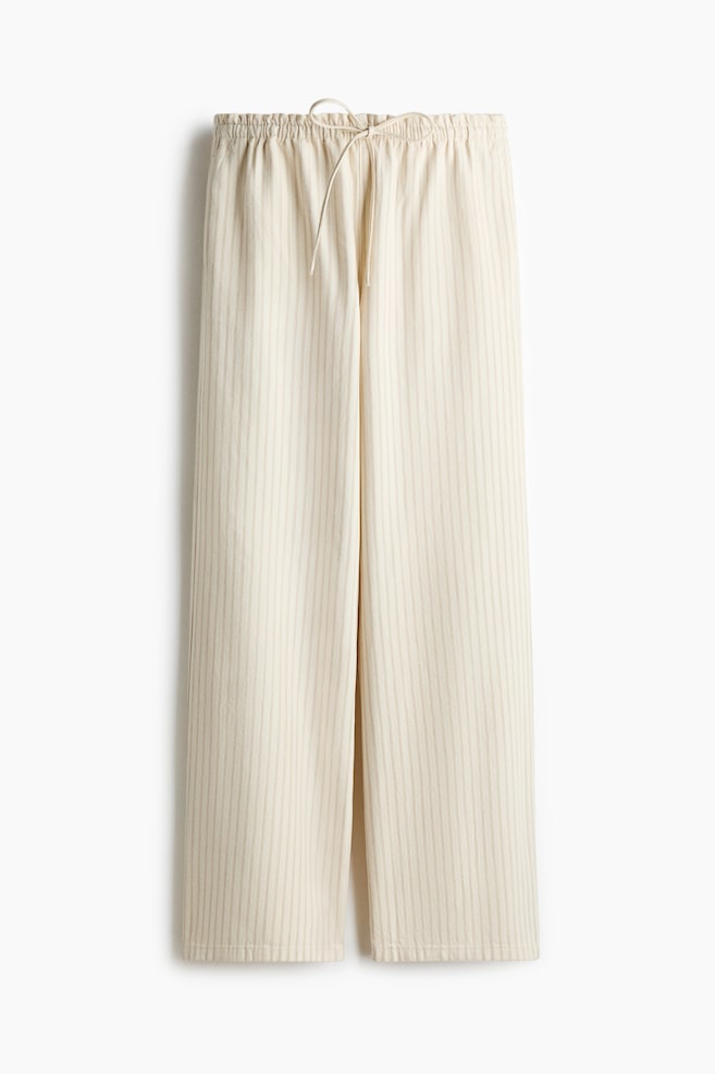 Pantalón denim con cintura elástica - Beige claro/Rayas/Azul denim/Gris claro/Azul denim oscuro/Gris denim oscuro/Crema - 1