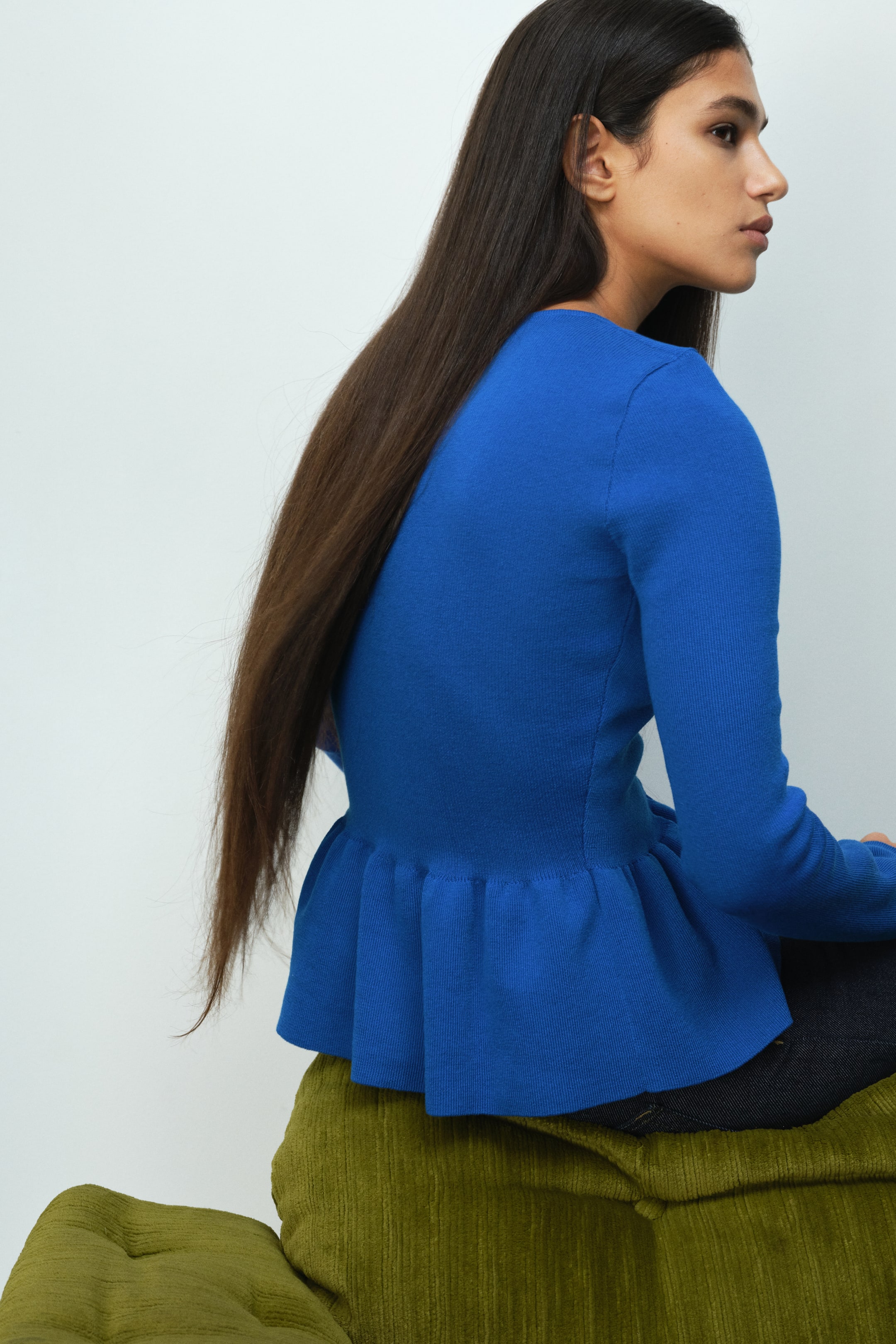 View larger image: Peplum cardigan - Blue - Ladies | H&M IN 3