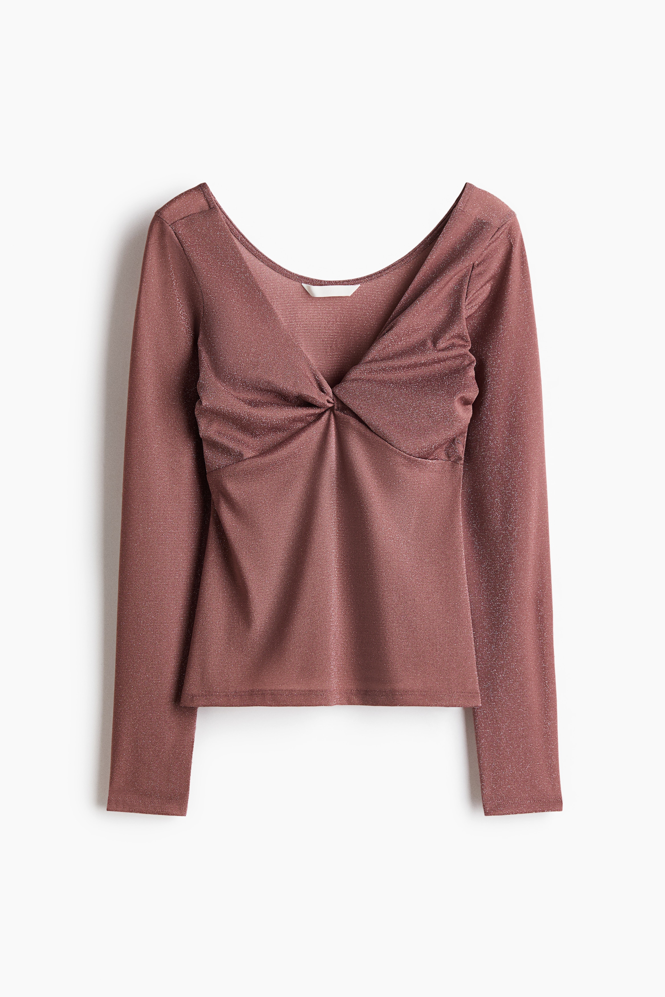 H & M - グリッターツイストディテールトップス - ピンク