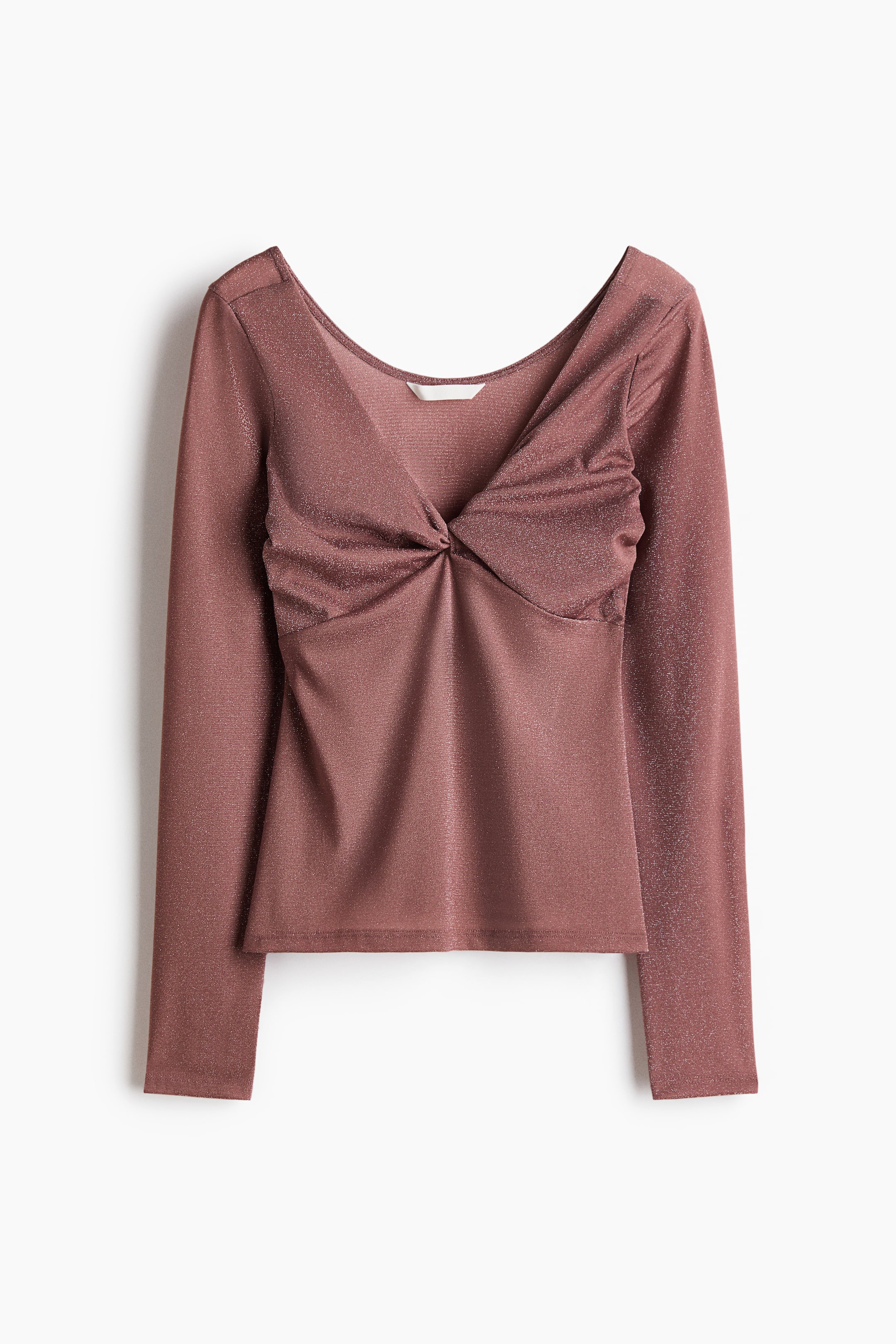 View larger image: Glittery Twist-Detail Top - Old rose - Ladies | H&M US 1