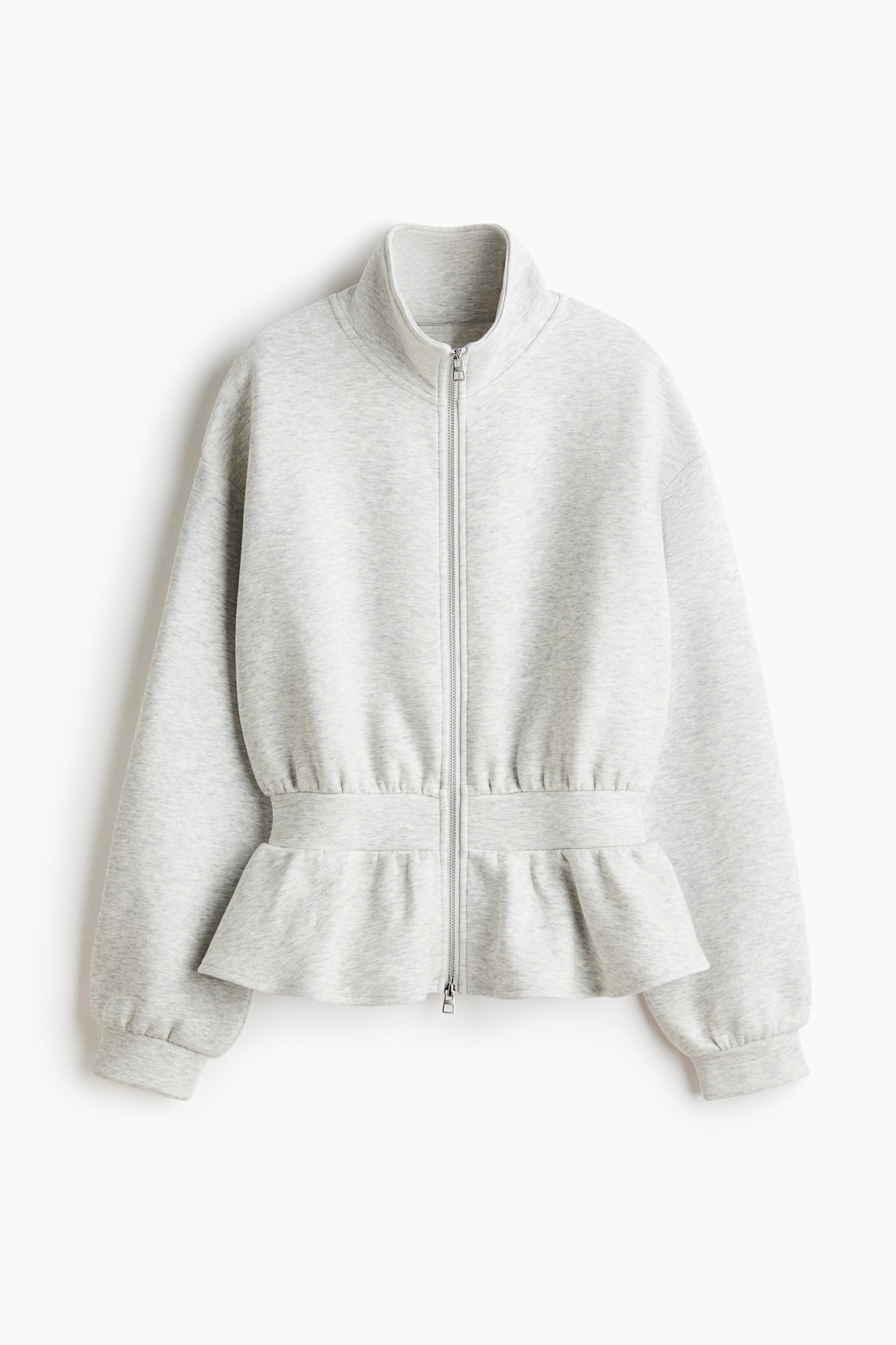 Peplum zip-through sweatshirt