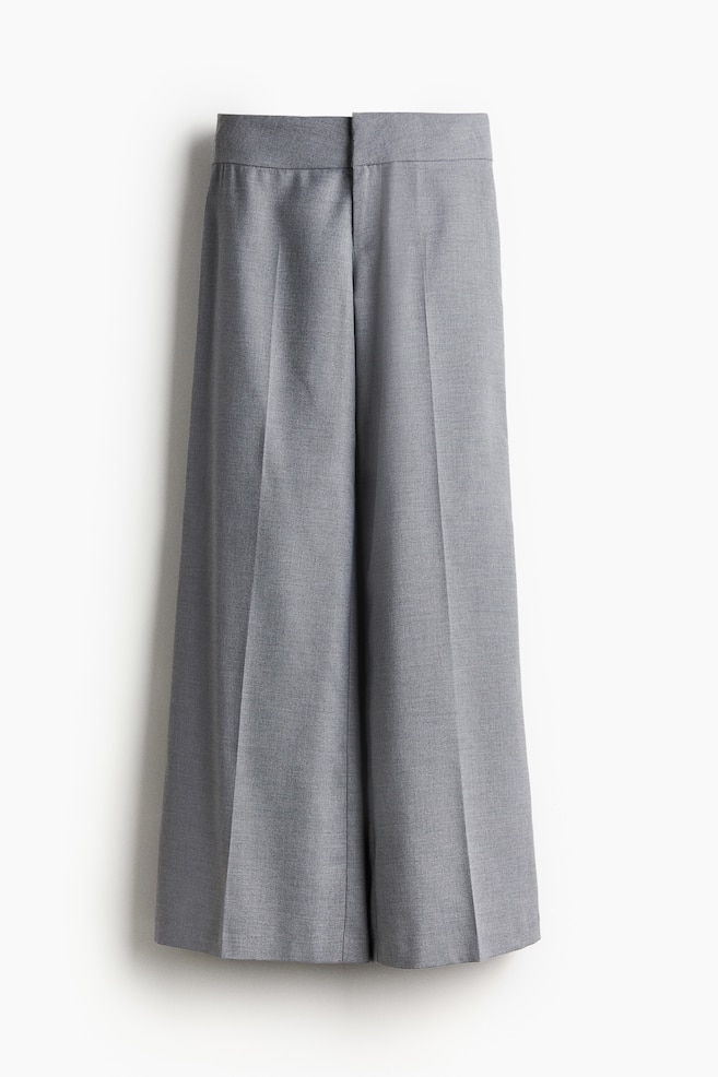 Pantalón de vestir amplio - Gris claro jaspeado/Marrón oscuro - 1