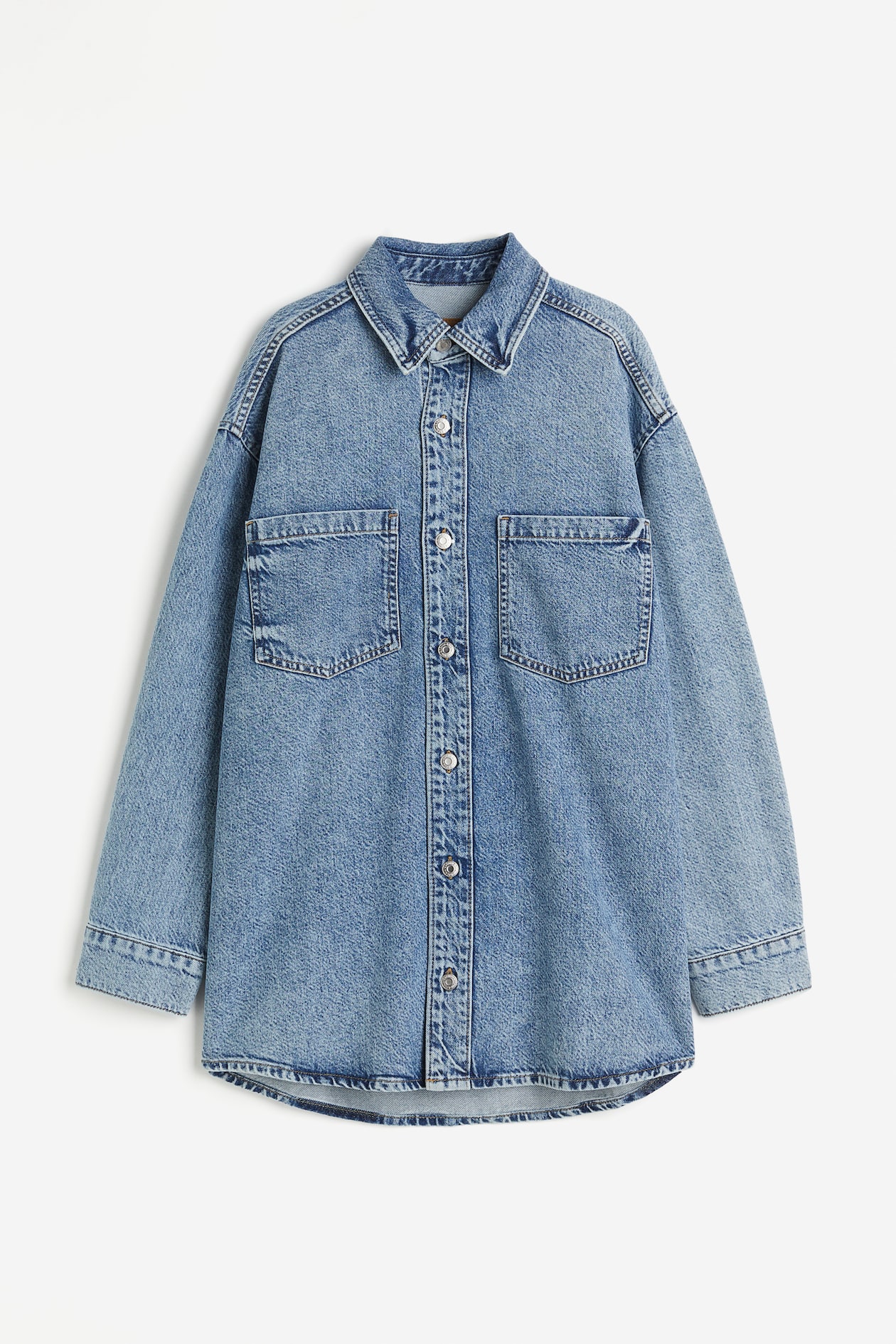 Feather Soft Denim shirt Light denim blue Ladies H&M