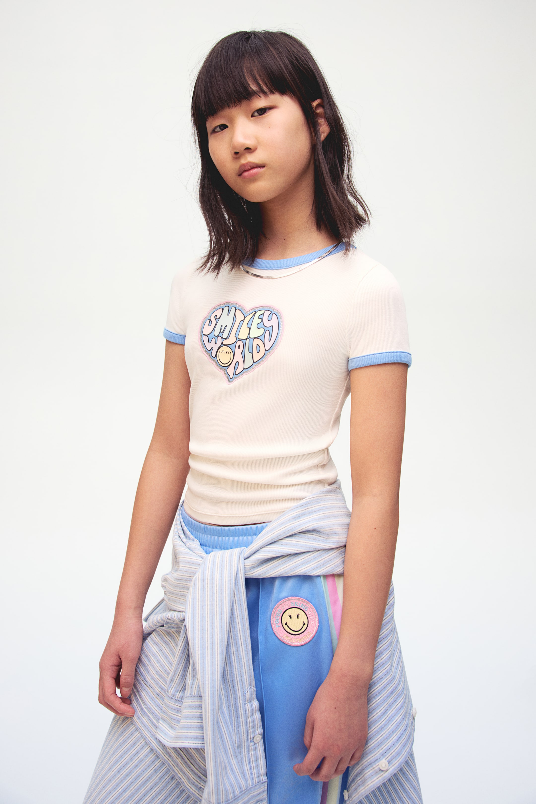 Printed jersey top - White/SmileyWorld® - Kids | H&M GB 1