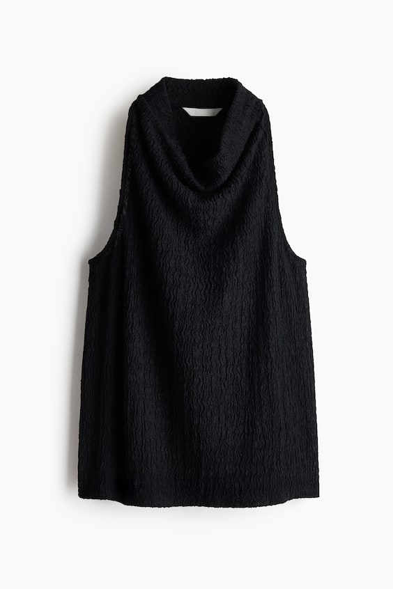 Женские топы H&M Crinkled Cowl-Neck Top