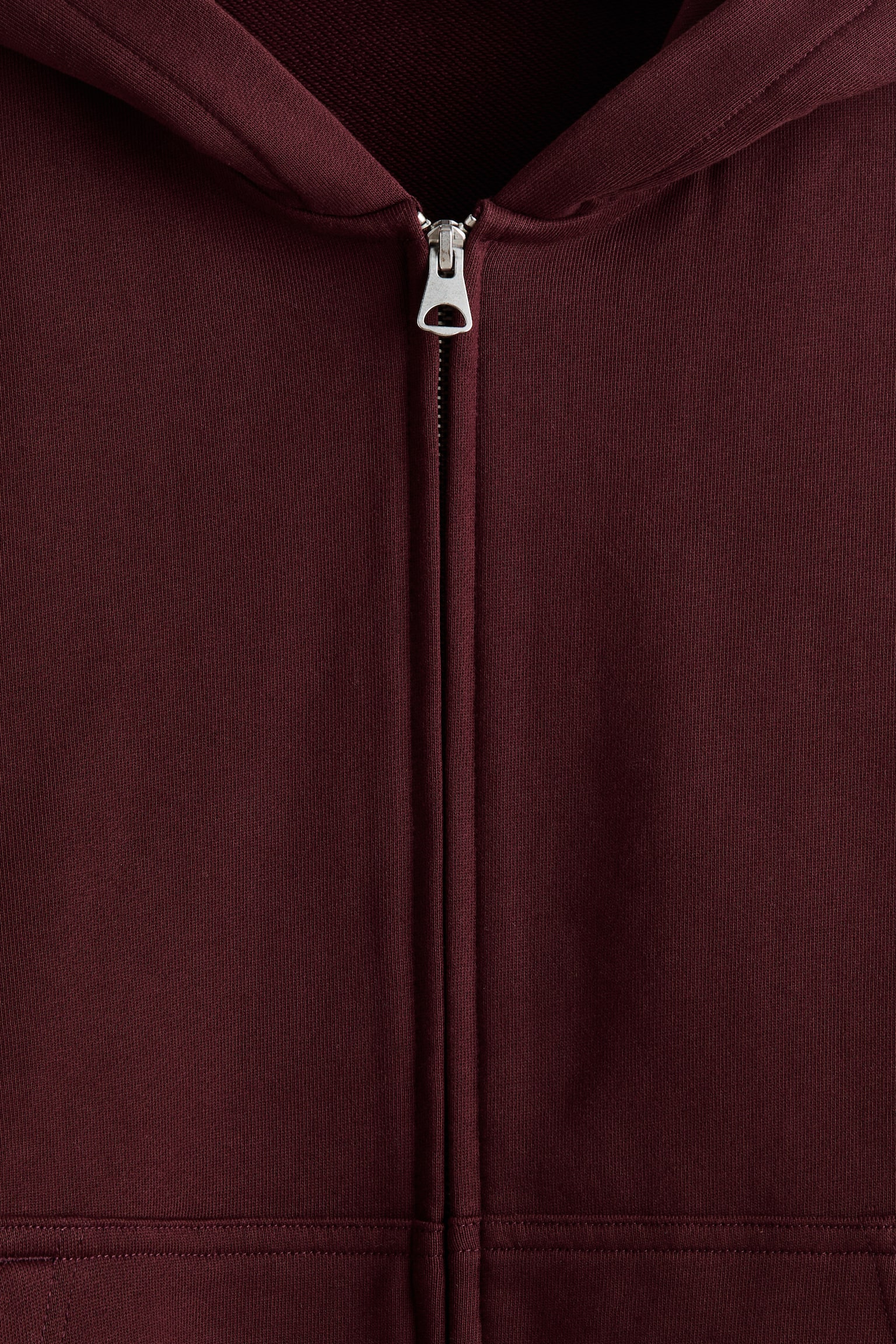 Loose Fit Boxy-style zip-through hoodie - Burgundy/Black/Blue/Grey marl/Beige - 2