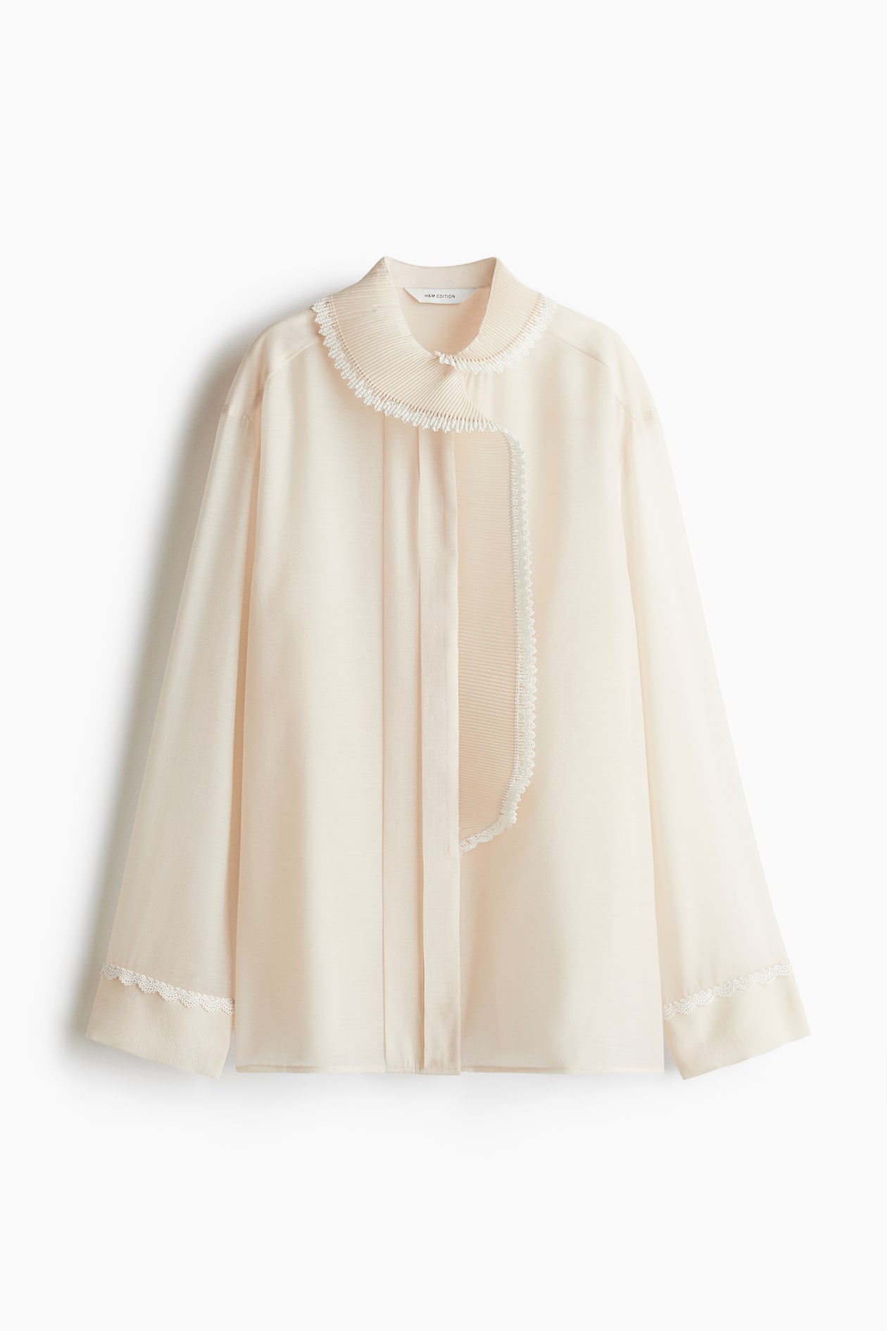 Blusa transparente con cuello Beige claro MUJER H&M ES