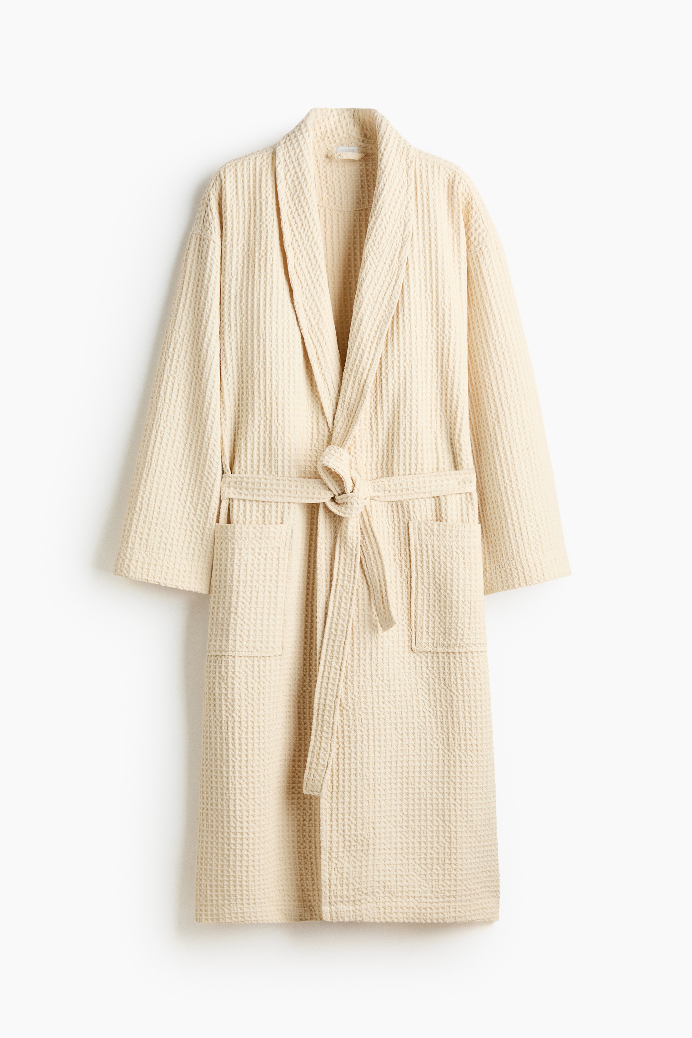 Waffled Bathrobe - Light yellow/Powder pink/Dark beige/White