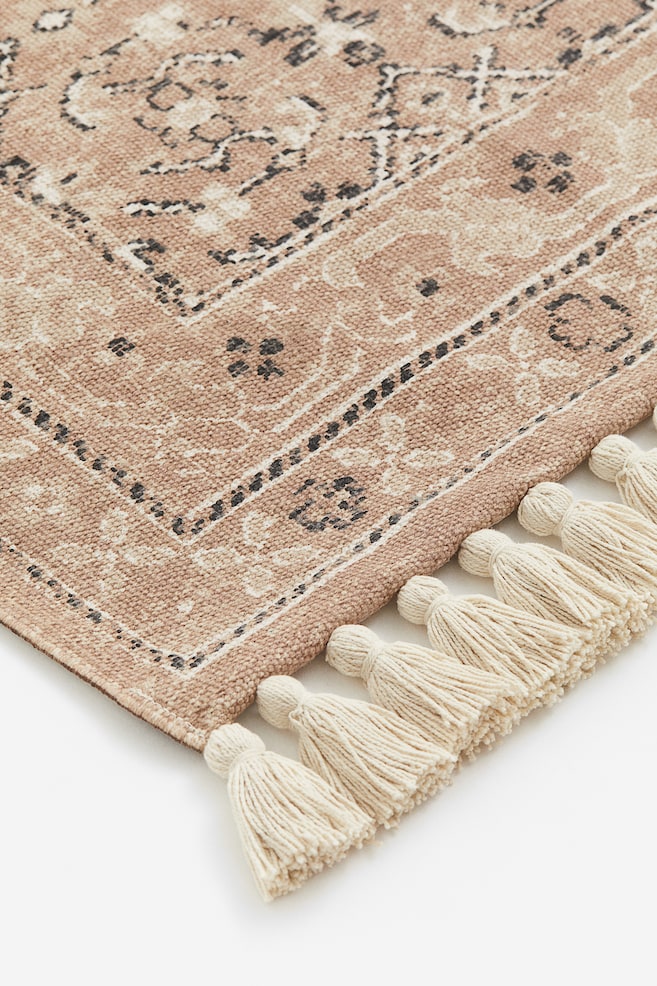 Fringed patterned rug - Light pink/Patterned/Blue/Patterned - 3