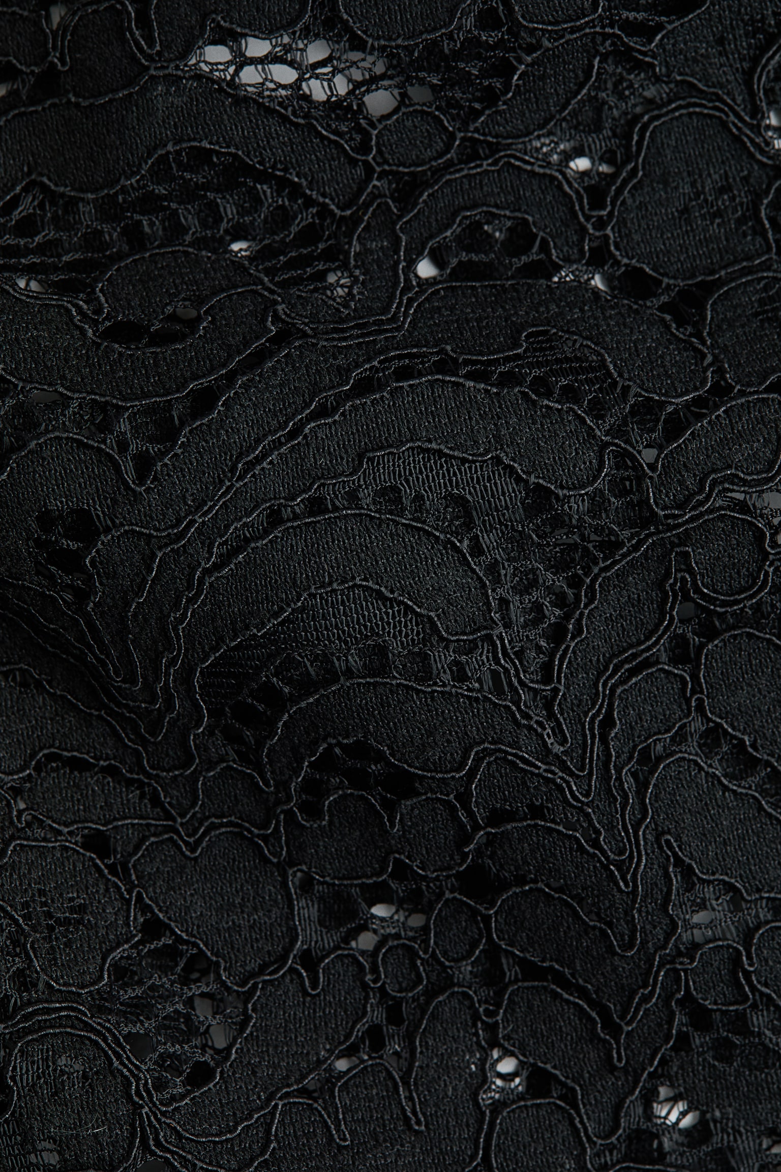 Shoulder-pad lace blouse - Nero - 4