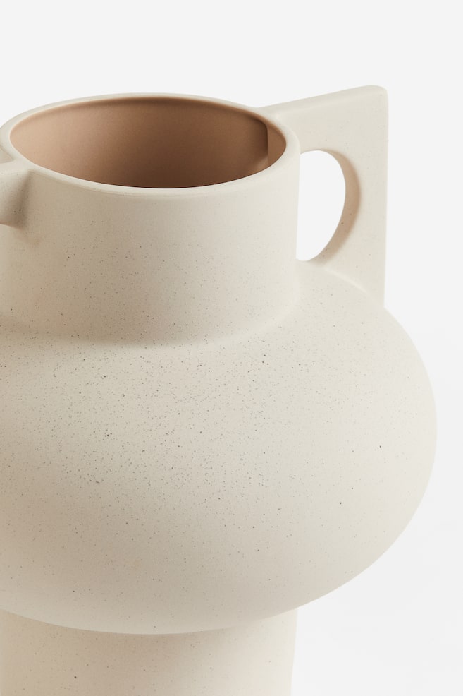Large stoneware vase - White/Dark brown - 2