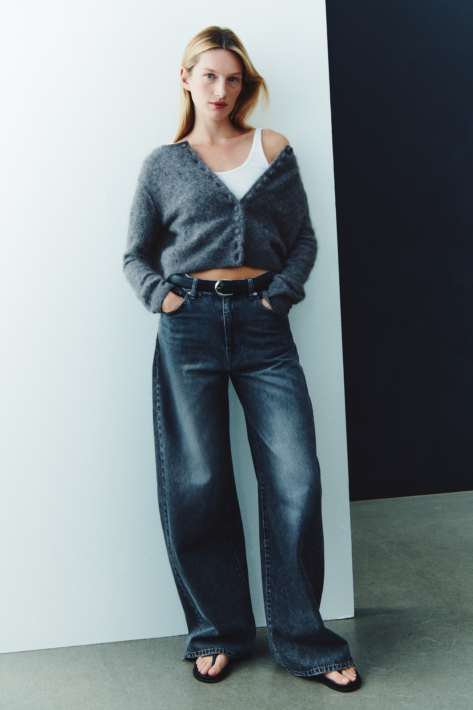 Женский кардиган H&M Wool, цвет: Тёмный серый — фото 3