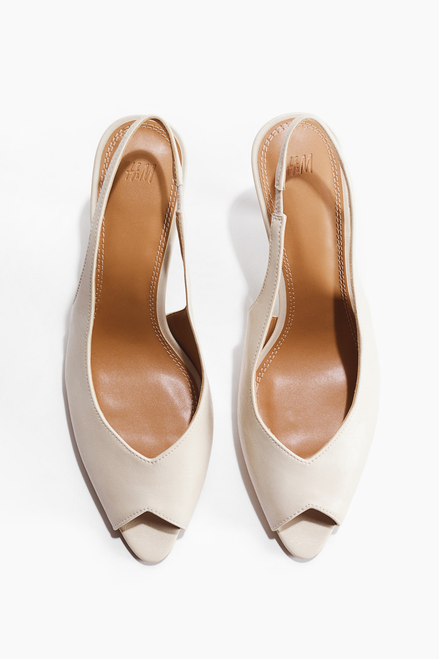 Slingback court shoes - Cream - 3