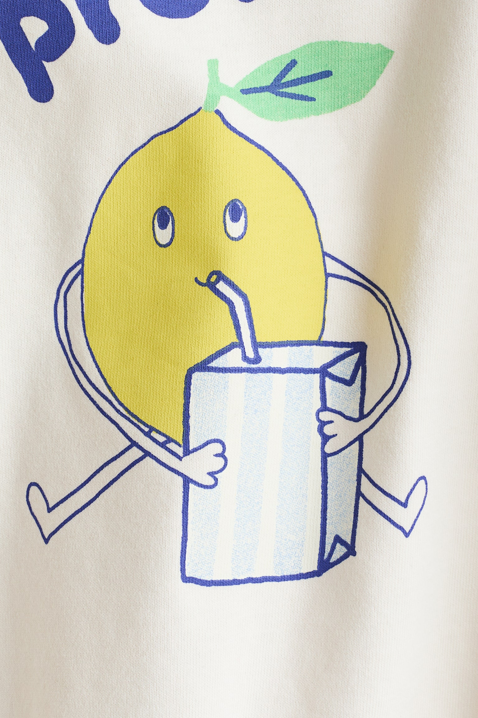 T-Shirt aus Baumwolle - Cremefarben/Citron Pas Pressé/Blau/Segelboot - 2