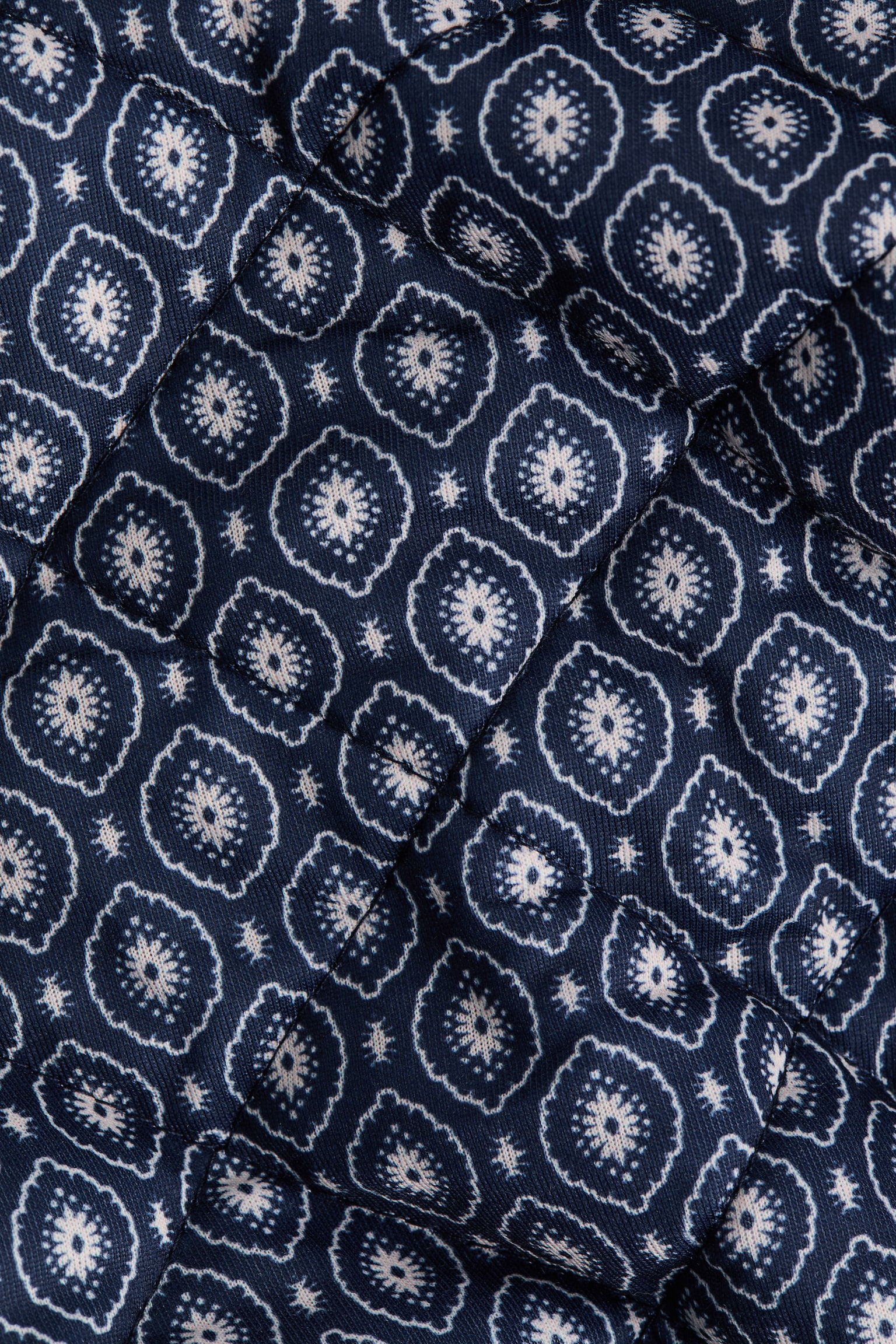 Casaco acolchoado com atilhos na frente - Azul escuro/Padrão - 6