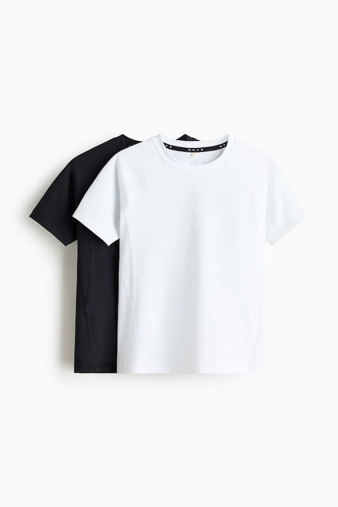 2er-Pack Sport-T-Shirts mit DryMove™ in Slim Fit - Schwarz/Weiss - 1