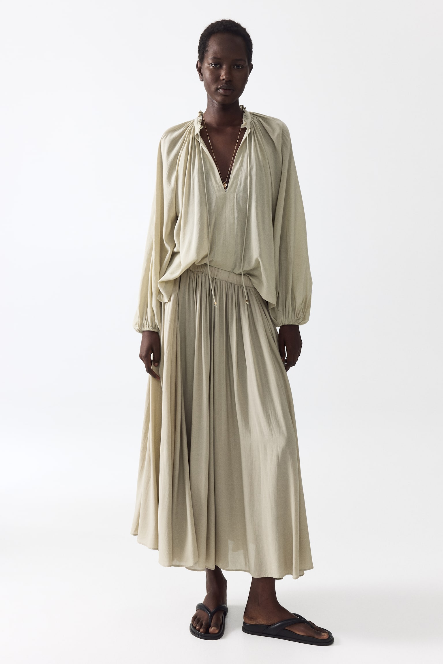 Oversized cotton-blend blouse - 3