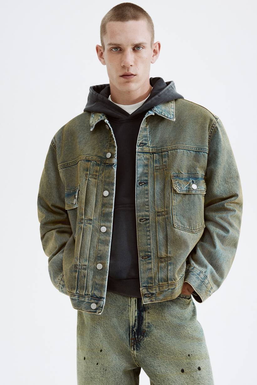 Capuche Veste En Jean Homme H&m Veste En Jean Doublée Peluche