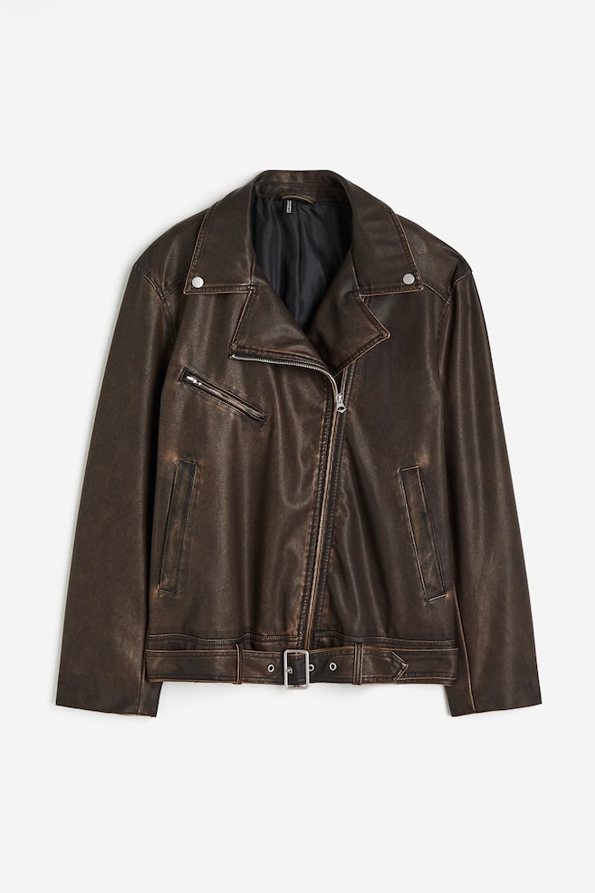 Biker jacket - Dark brown - 2