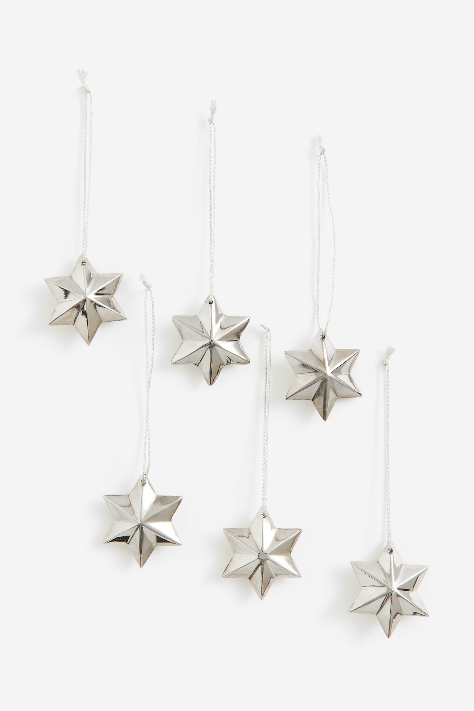 6-pack Christmas decorations - Silver-coloured/Gold-coloured/White/Stars/Black/Stars - 1