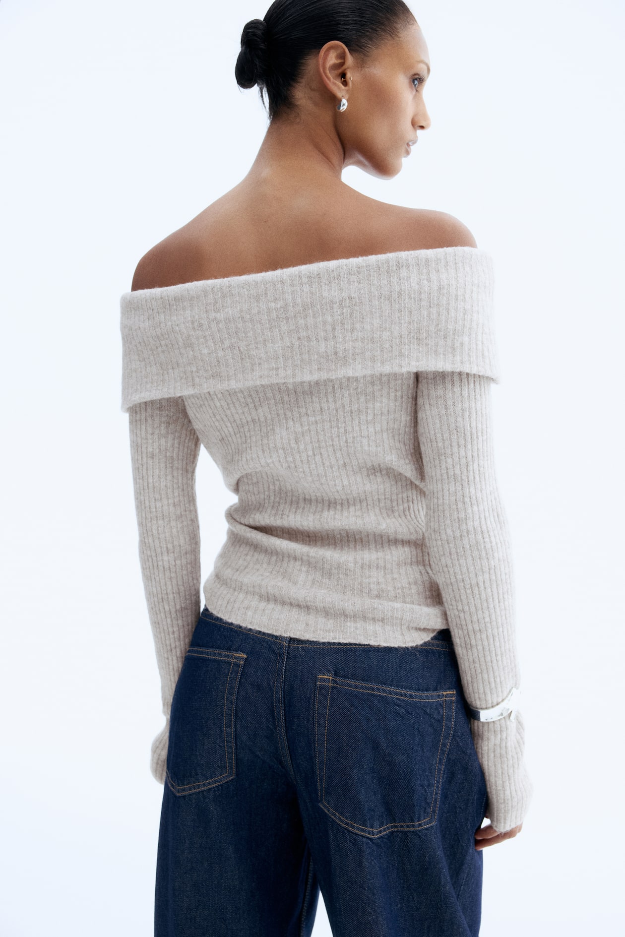 Rib-Knit Off-the-Shoulder Top - image 2