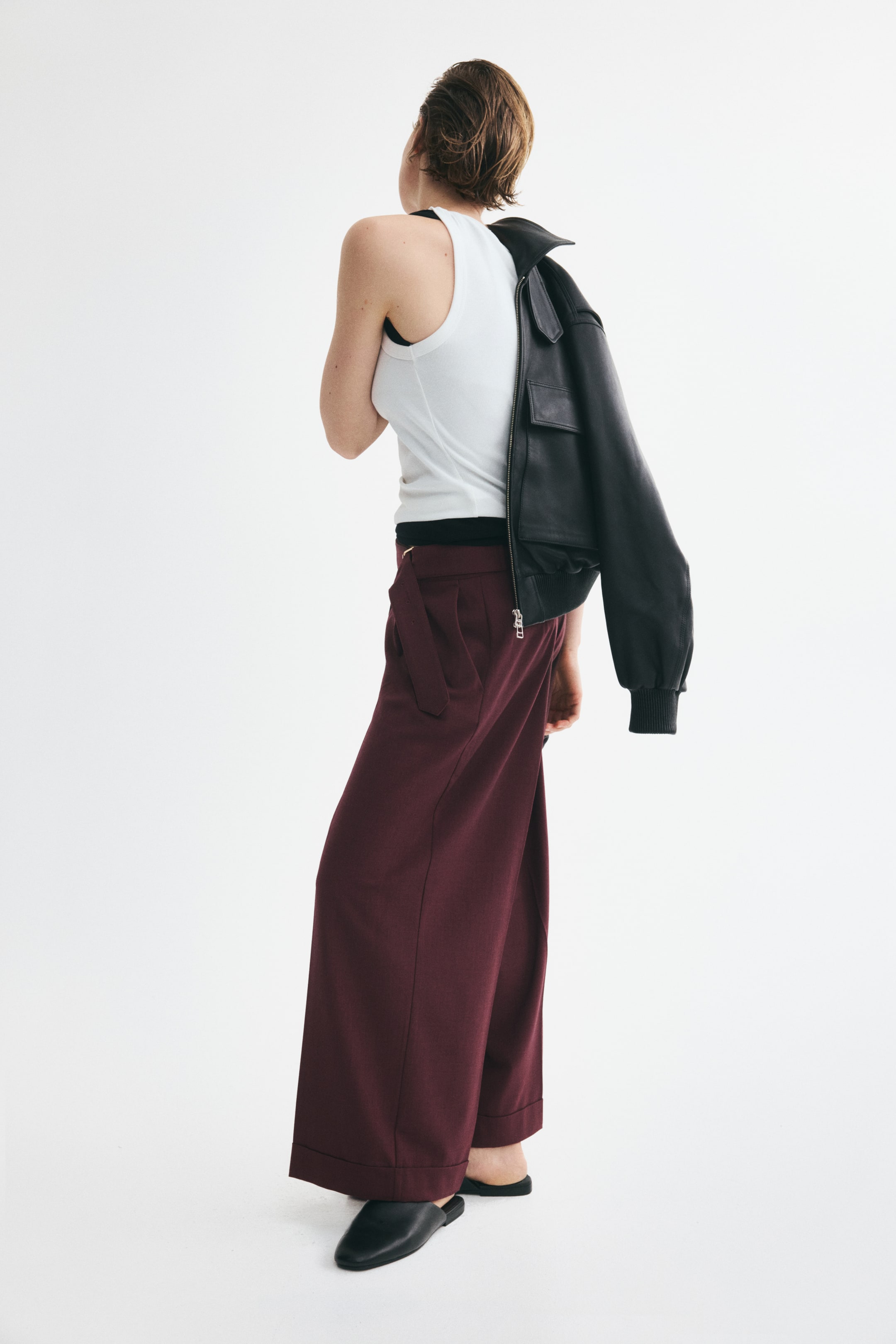 Straight-Leg Pants with Belt