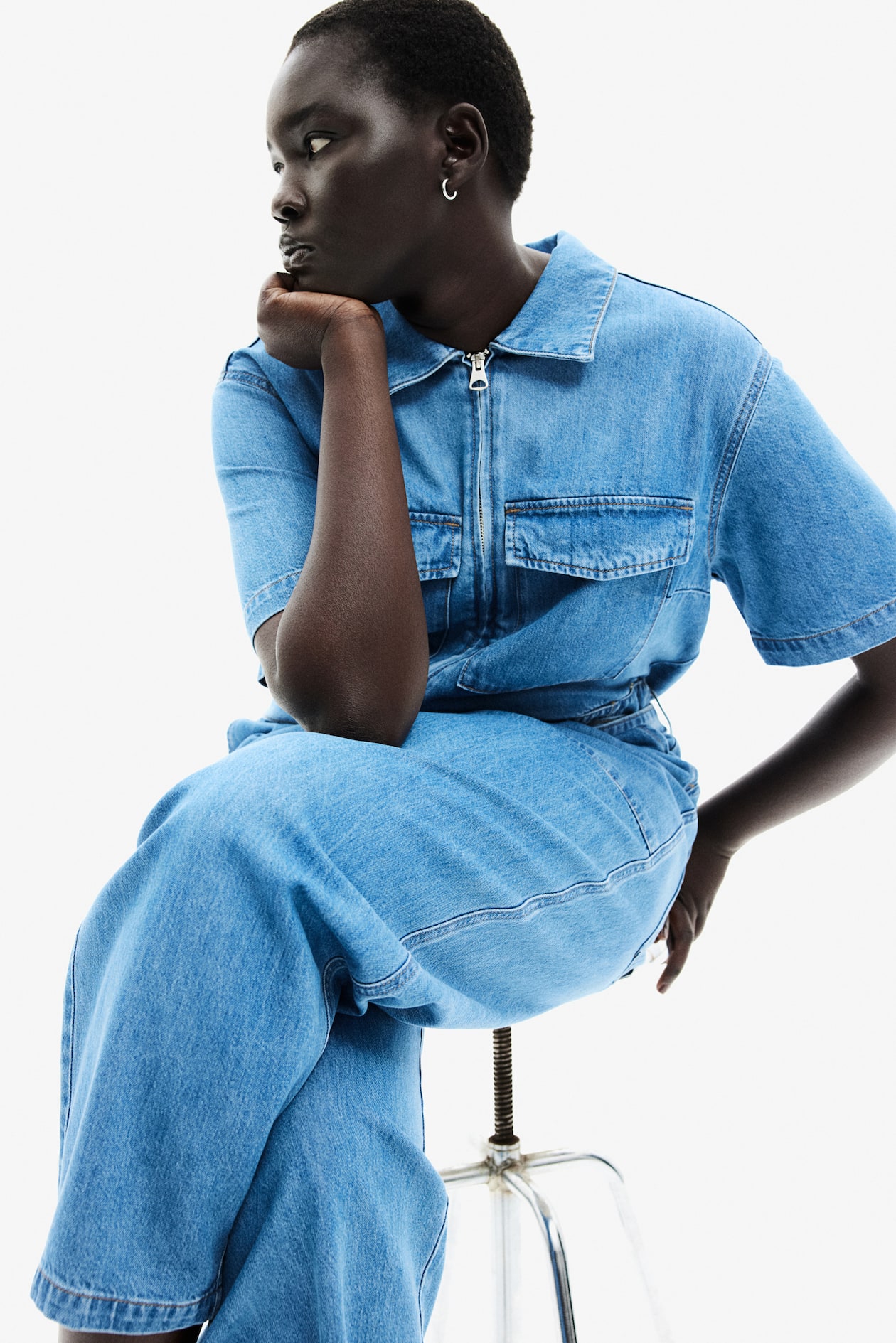 Denim boiler suit - Denim blue - Ladies | H&M GB