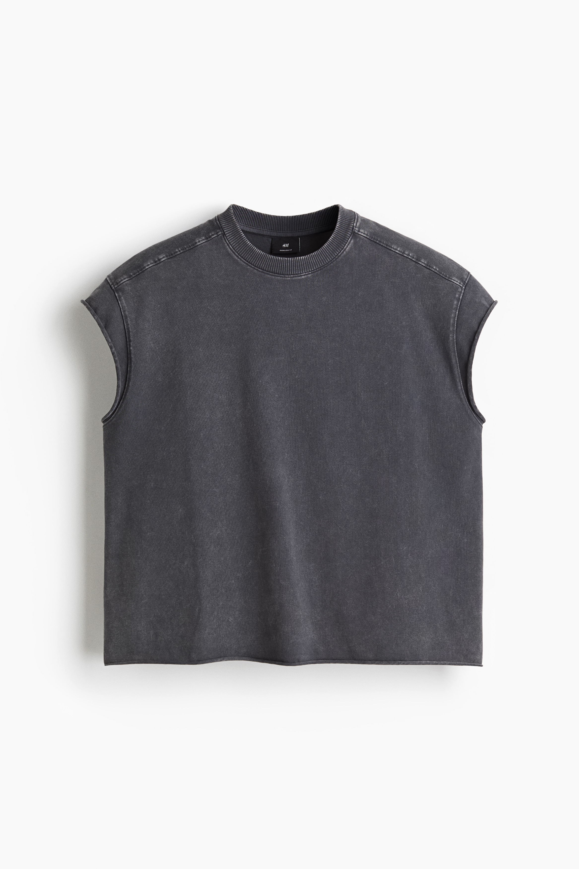 Oversized Fit Tank - Dark grey/White