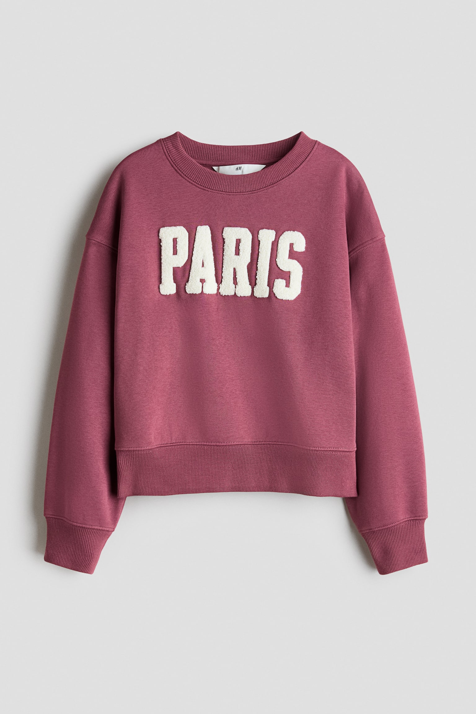 Sweatshirt mit angerauter Innenseite - Dunkelrosa/Paris/Dunkelgrün/L'Amour Paris