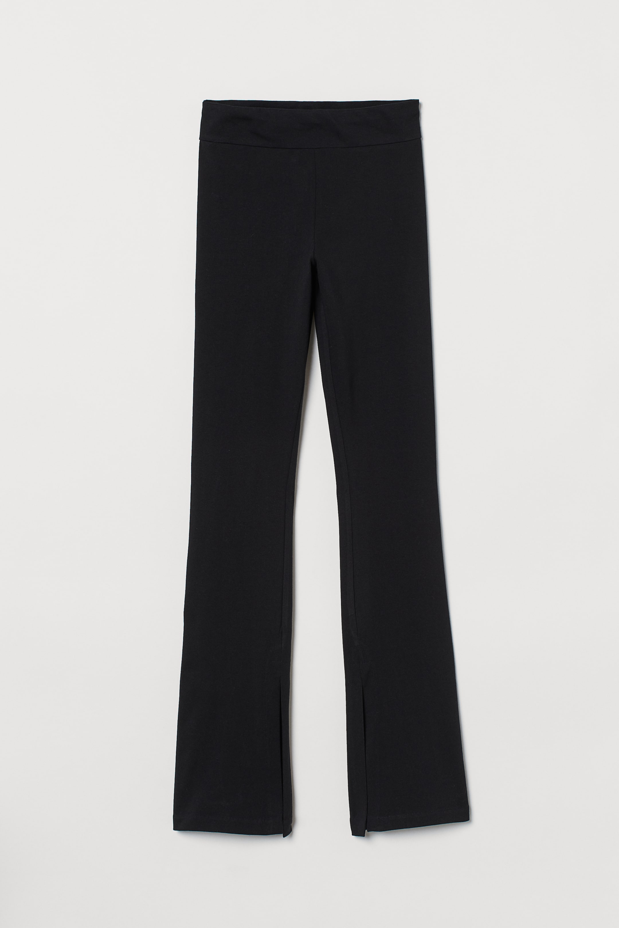 Flared slit-detail leggings - High waist - Long - Black - Ladies | H&M GB