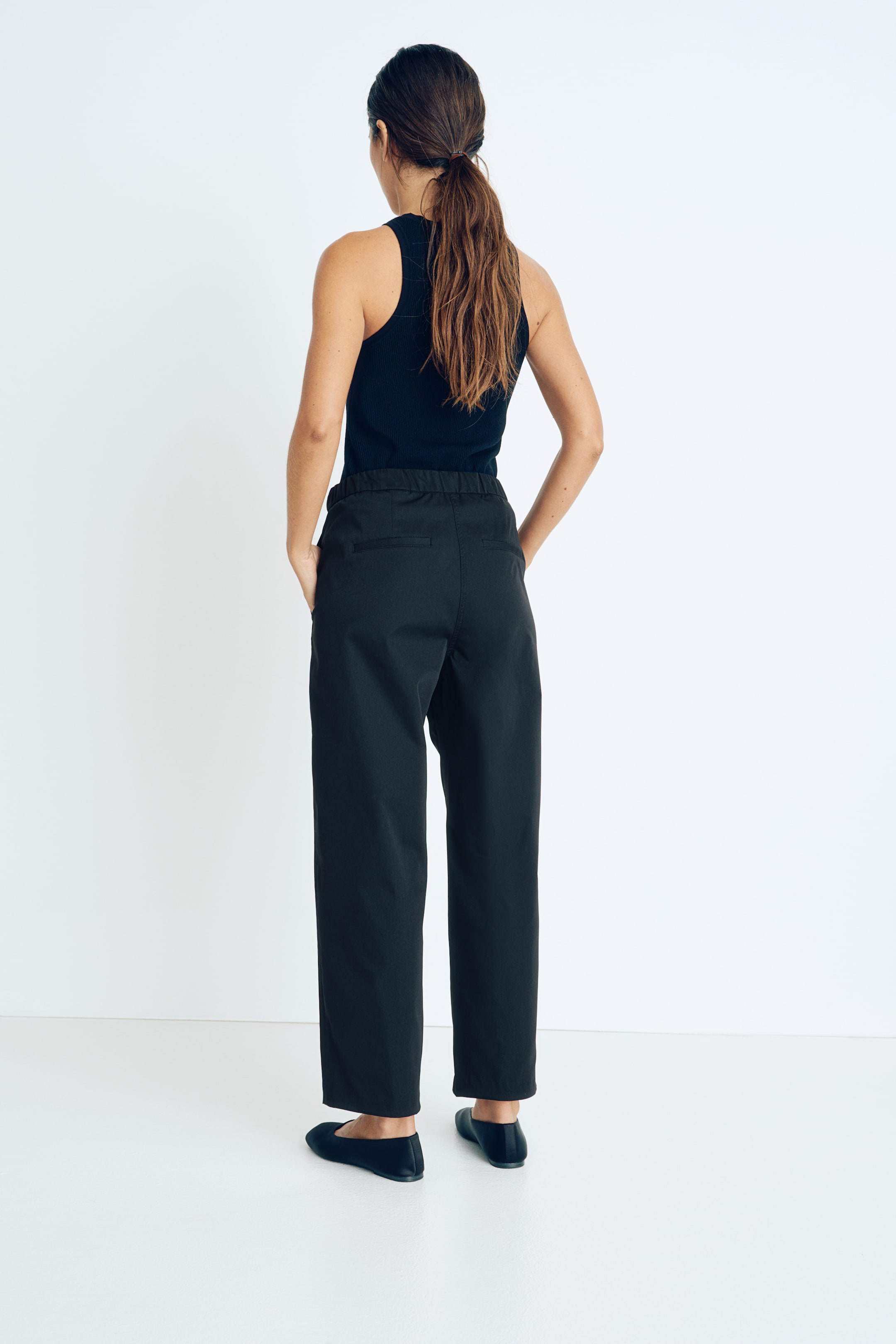 Ankle-Length Barrel-Leg Pants