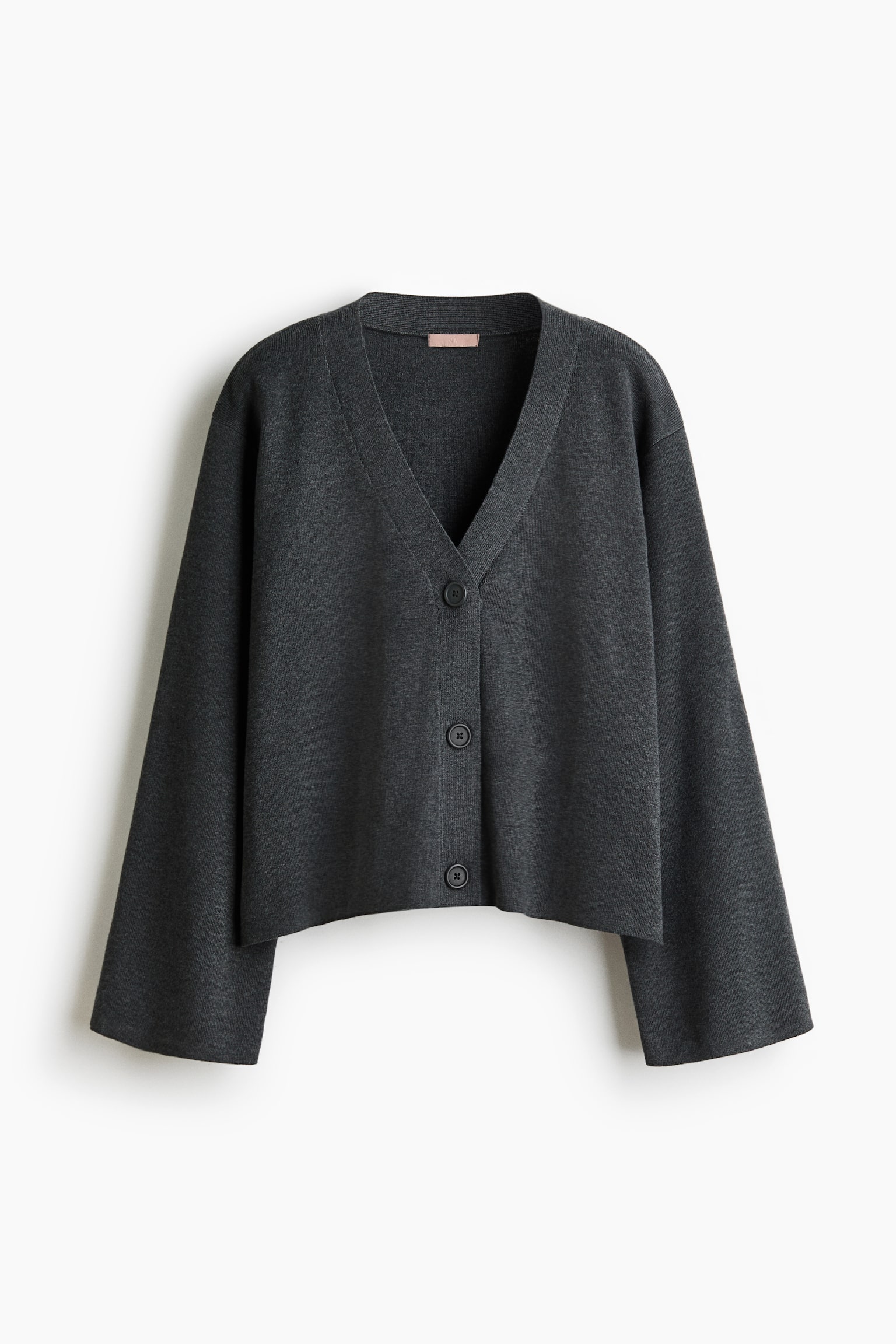 Fine-knit cardigan - Dark grey marl/Cream/Grey marl/Navy blue/Light beige marl - 2