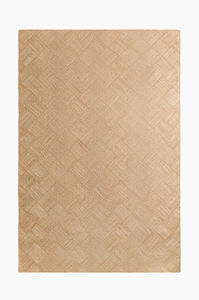 Büyük Örme Jüt Kilim - Bej - 1