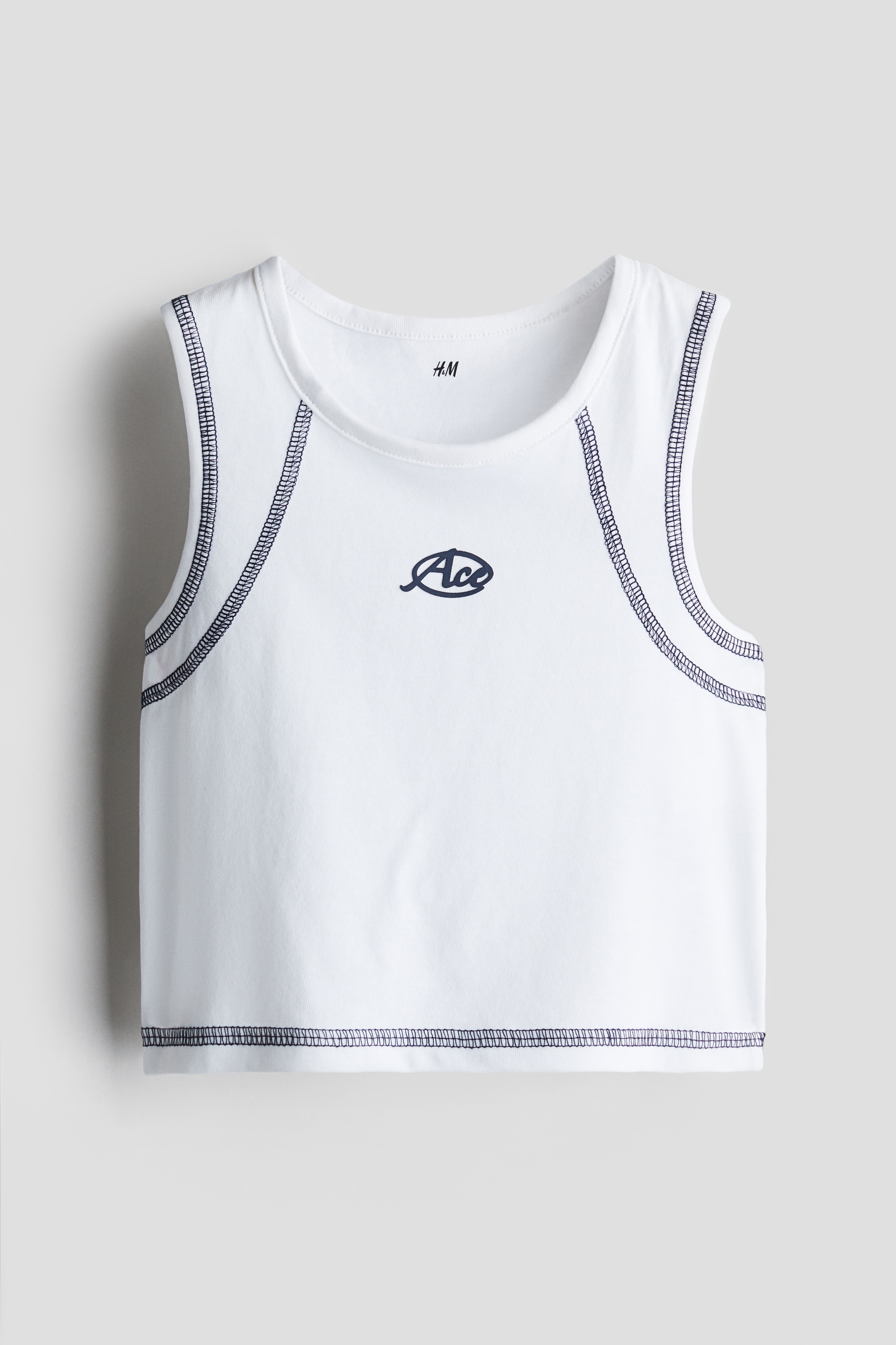 Flatlock-seam vest top - White/Ace/Light turquoise/Ace/Navy blue/Ace