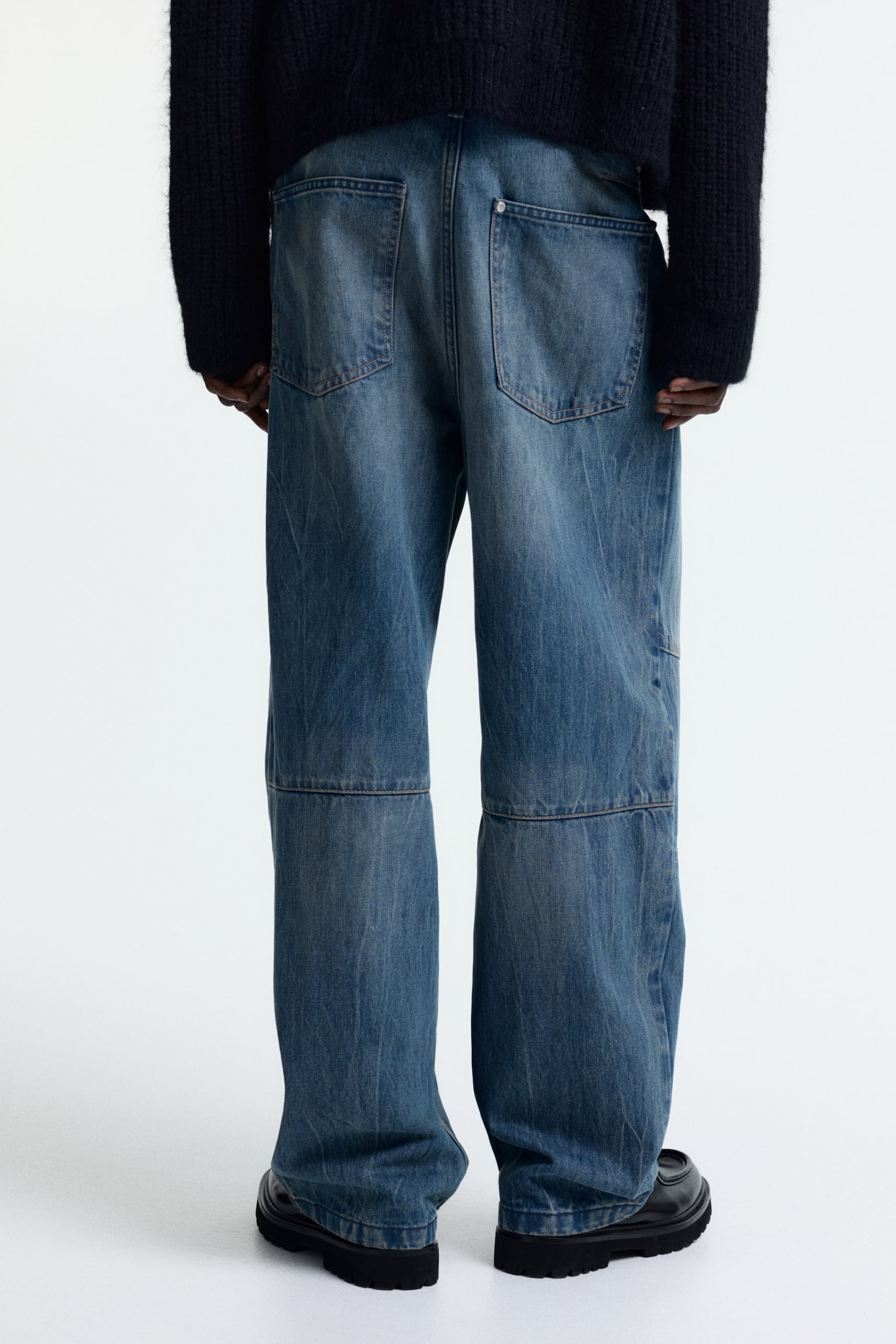 Quần jean có ly chiết dáng baggy - Màu xanh denim/Màu xanh denim đậm - 5