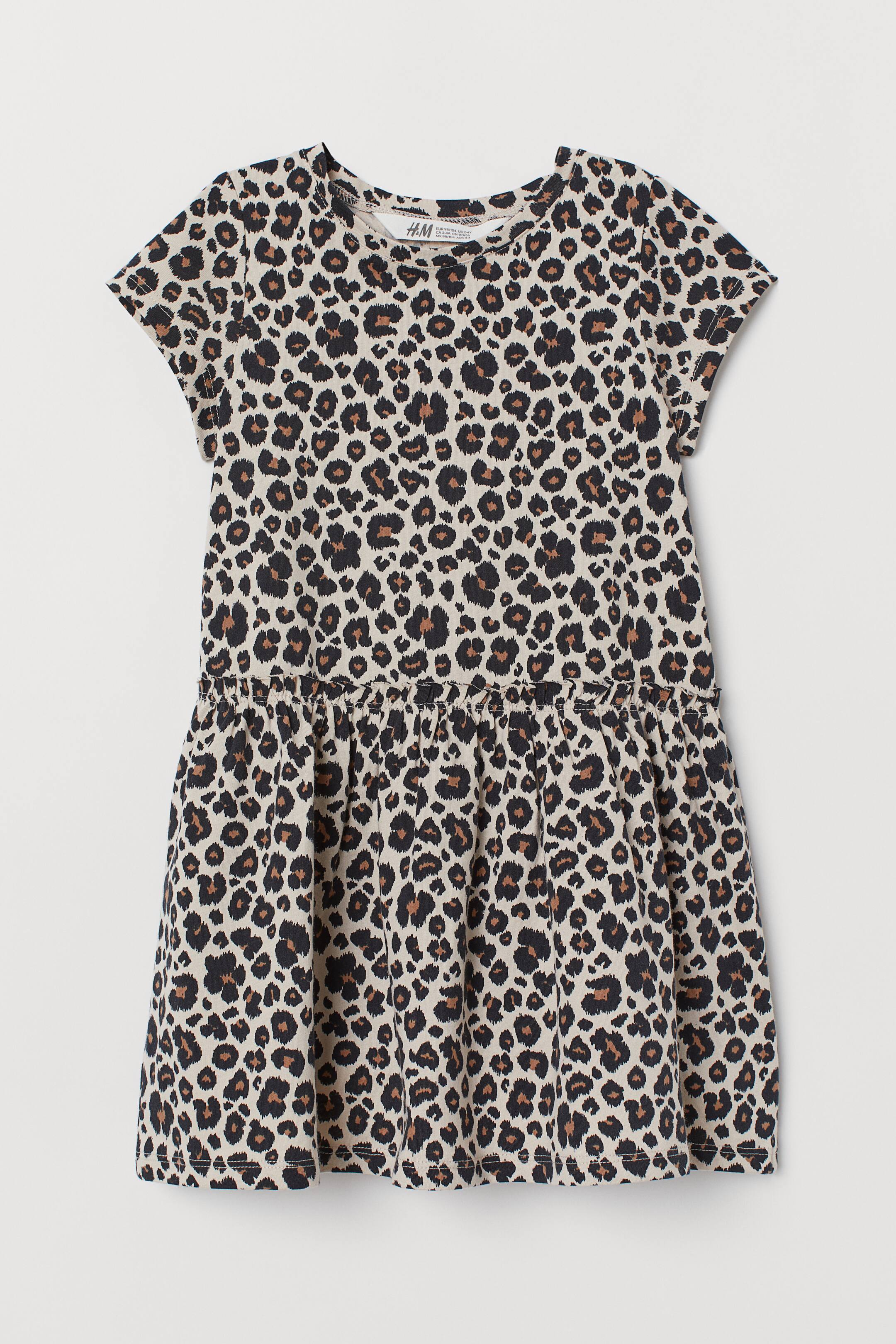 View larger image: Jersey dress - Light beige/Leopard print - Kids | H&M 1
