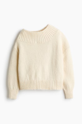 Stickad one shoulder-tröja