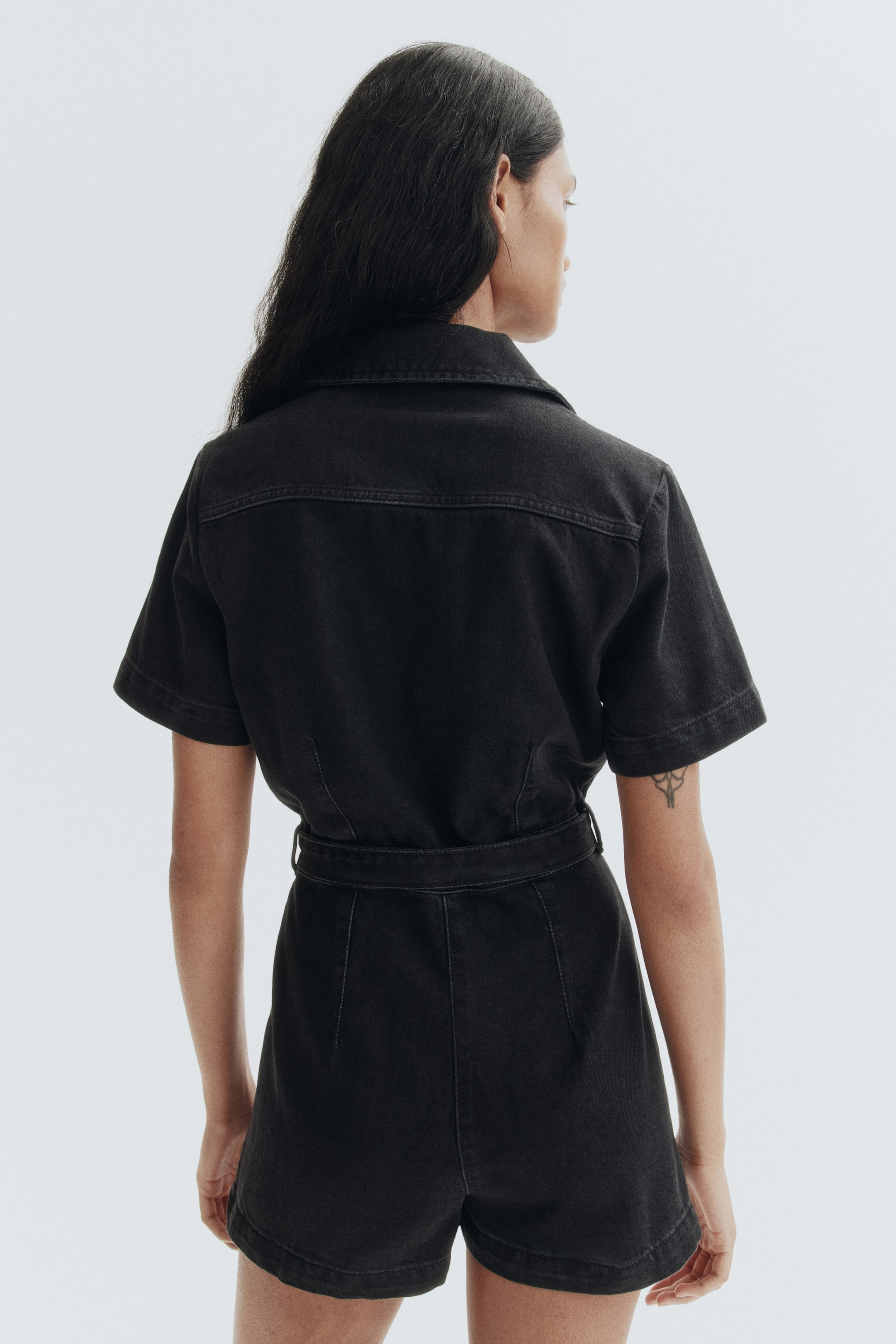 View larger image: Denim playsuit - Black - Ladies | H&M SG 5