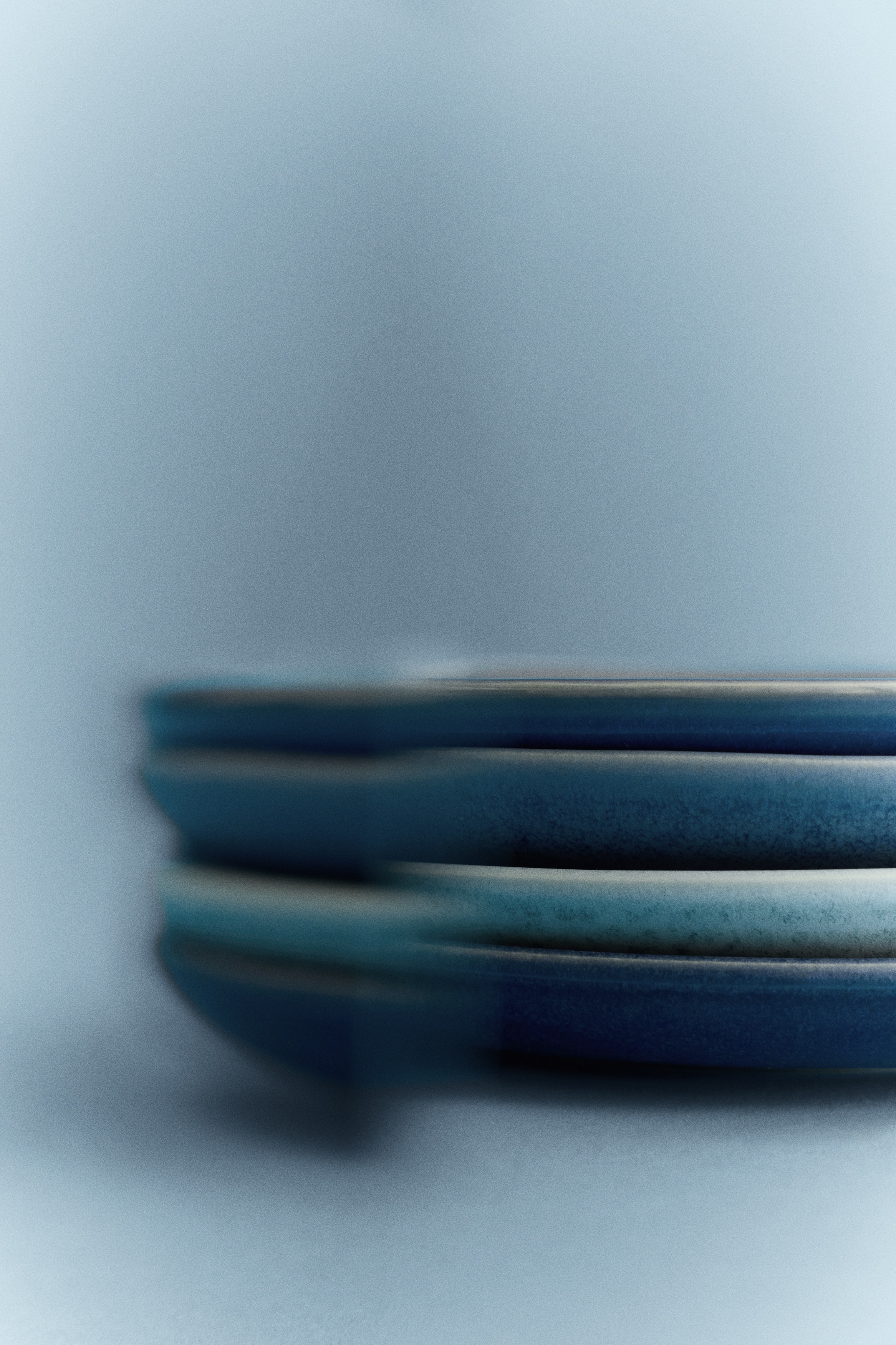 Kameninový dezertní talířek 4 kusy - Denim blue/námořnická modř/Tlumená růžová/bledě růžová/Oranžová
