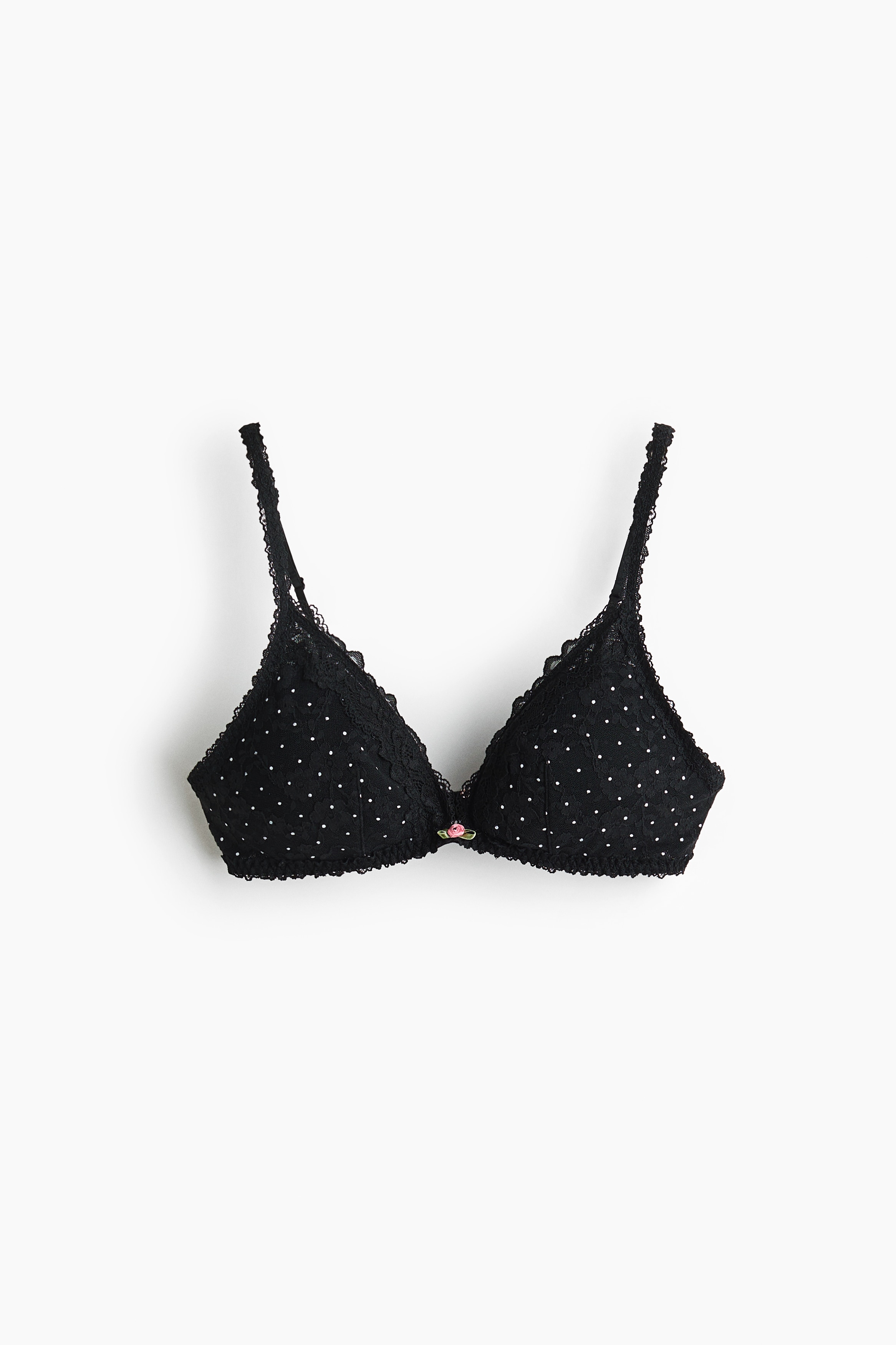 Sujetador suave de encaje con relleno - Negro/Lunares/Rosa empolvado/Floral