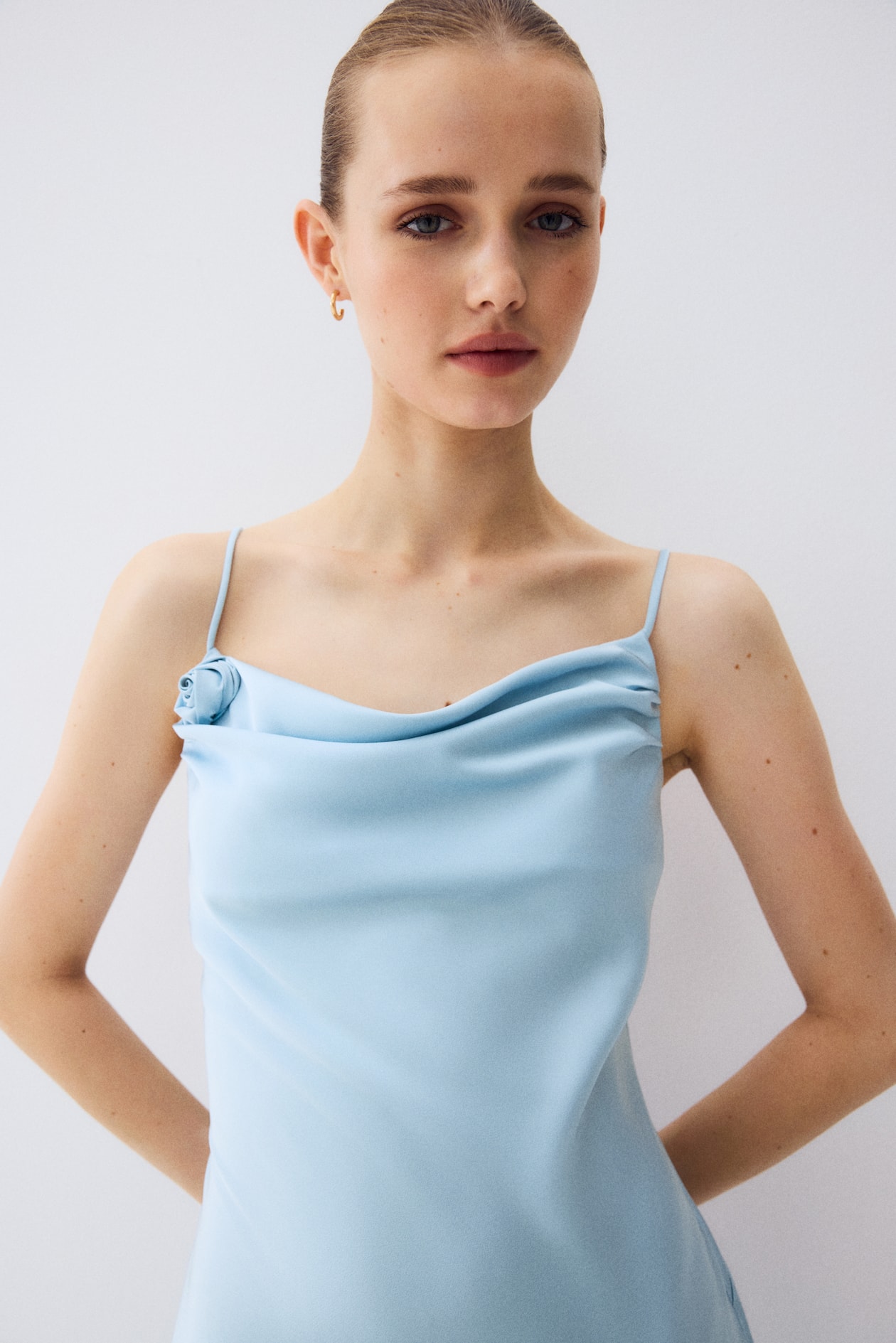 Asymmetric Satin Dress - image 3