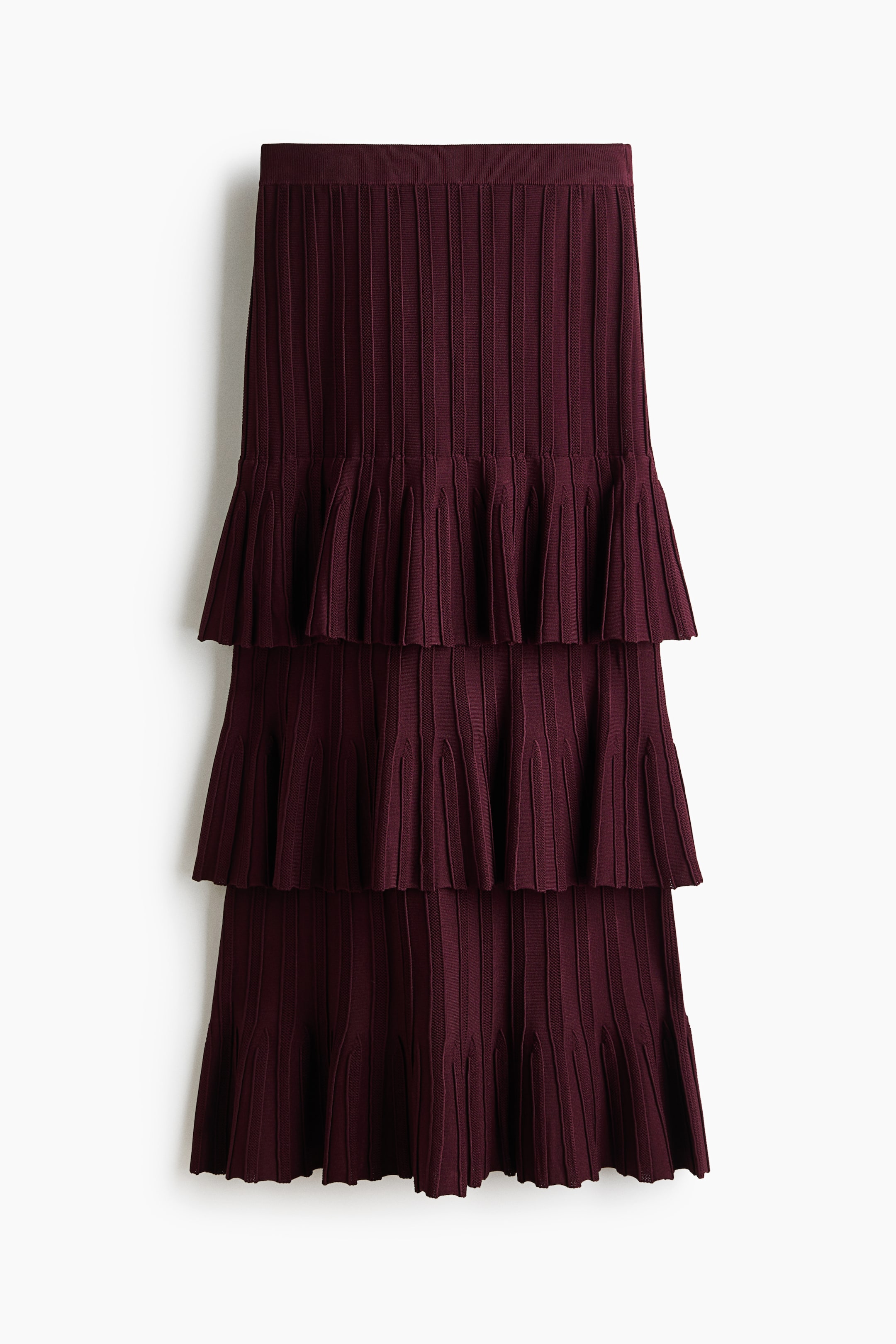 Tiered Ribbed Skirt