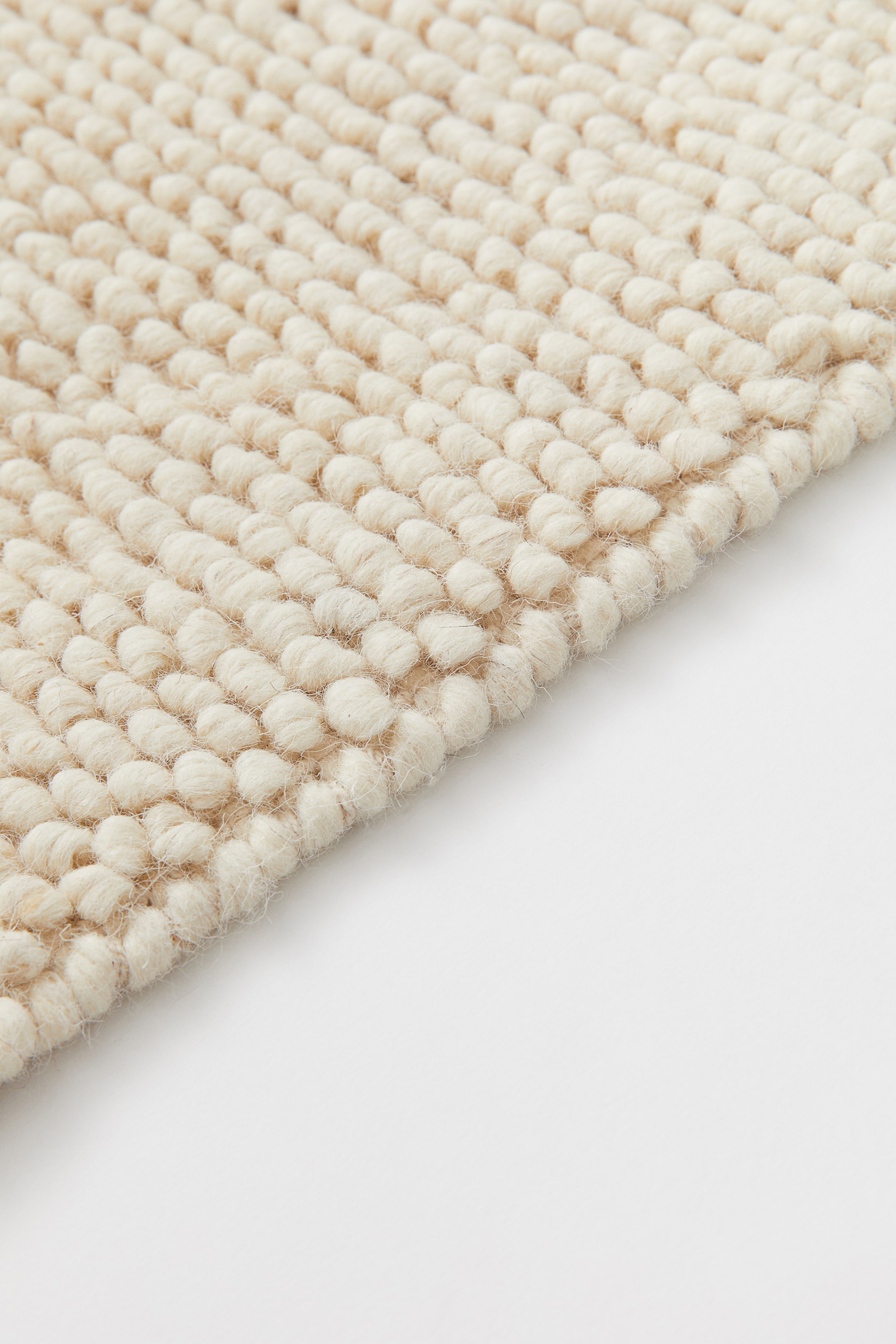 Wool Hm Rugs Textured-weave wool-blend rug - Light beige - Home All | H&M GB