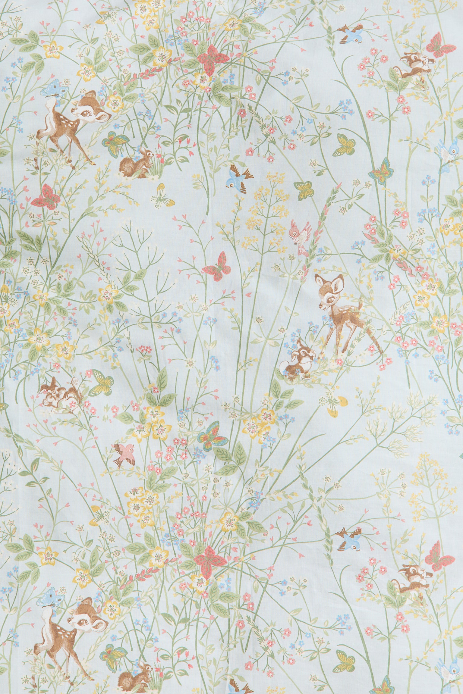 Vzorovaná sada povlečení z bavlny - Bleděmodrá/Bambi/Bílá/Bambi/Růžová/Bambi - 4