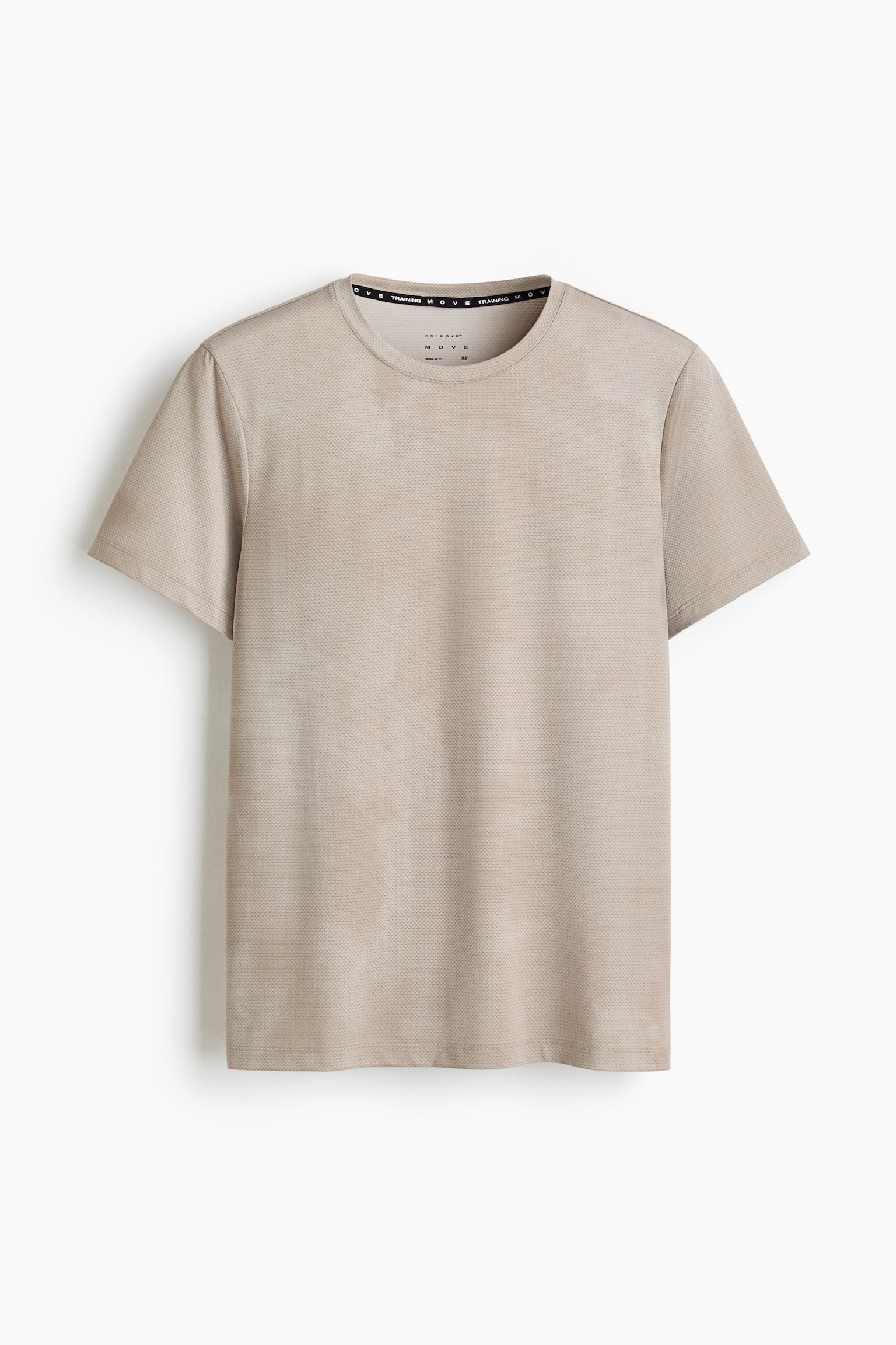 Мужская футболка H&M Move Mesh Sports with DryMove™, цвет: Бежевый — фото 1
