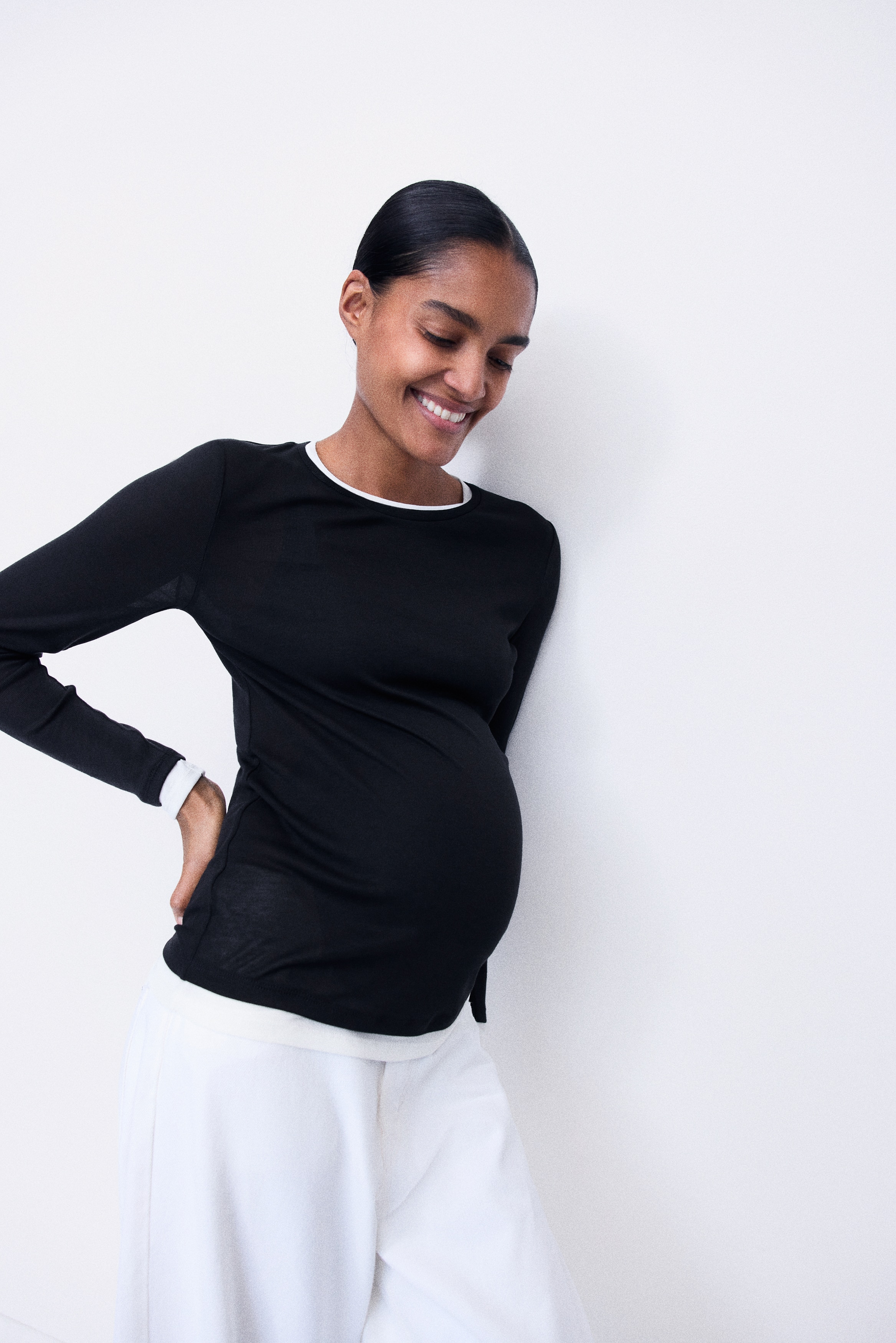 MAMA Layered-Look Jersey Top - thumbnail 2